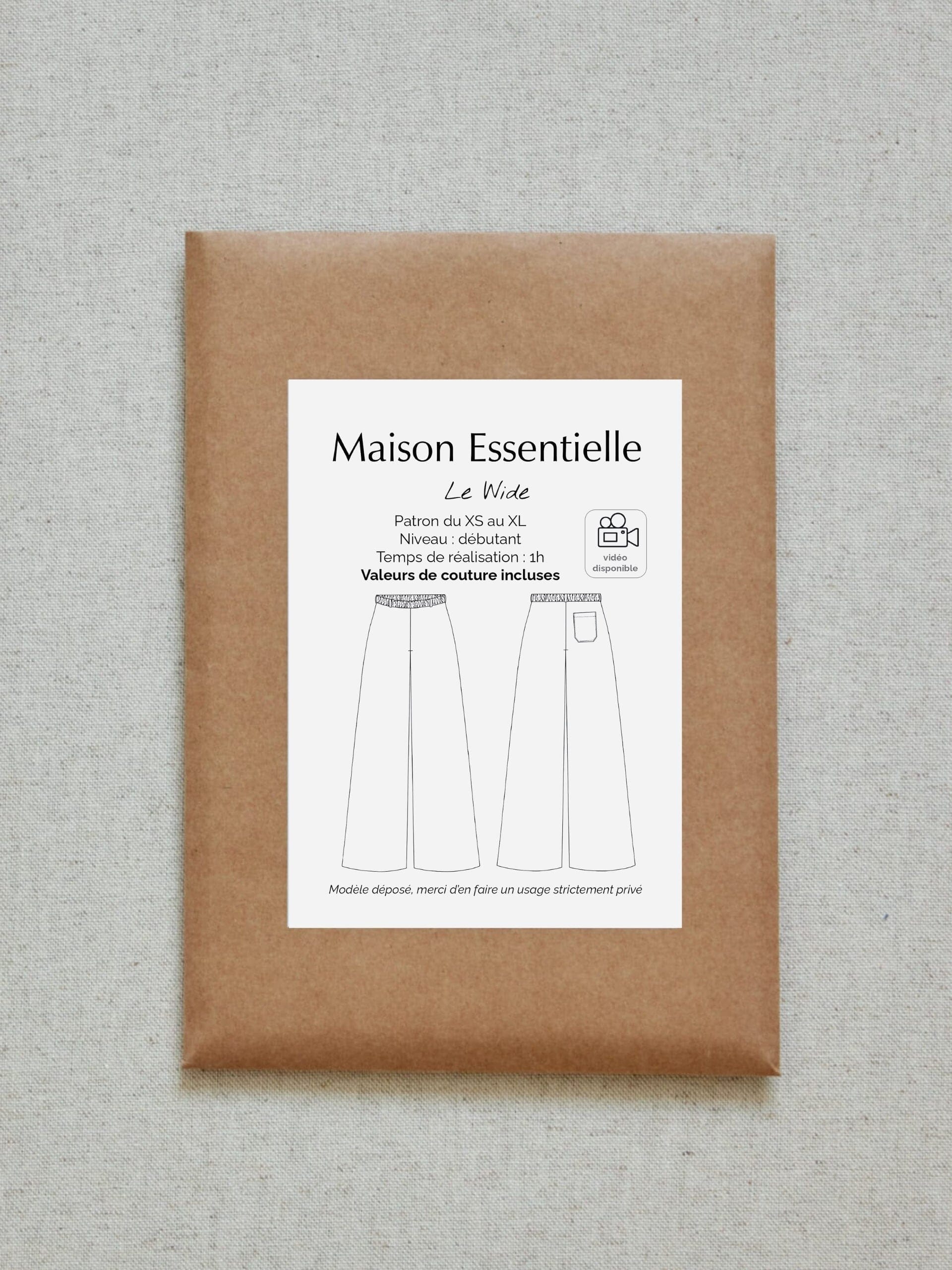 Le Wide - Patron de couture pochette - MAISON ESSENTIELLE Patron de couture MAISON ESSENTIELLE | Gaspard et Léonie Tissus en ligne et Mercerie à Toulouse