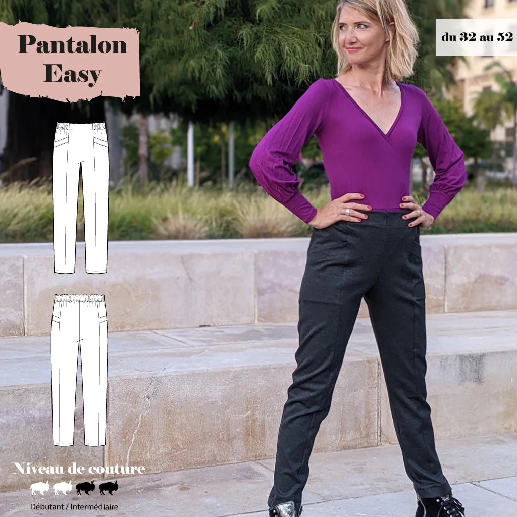 Pantalon EASY - Patron de couture pochette - SUPER BISON Patron de couture SUPER BISON | Gaspard et Léonie Tissus en ligne et Mercerie à Toulouse
