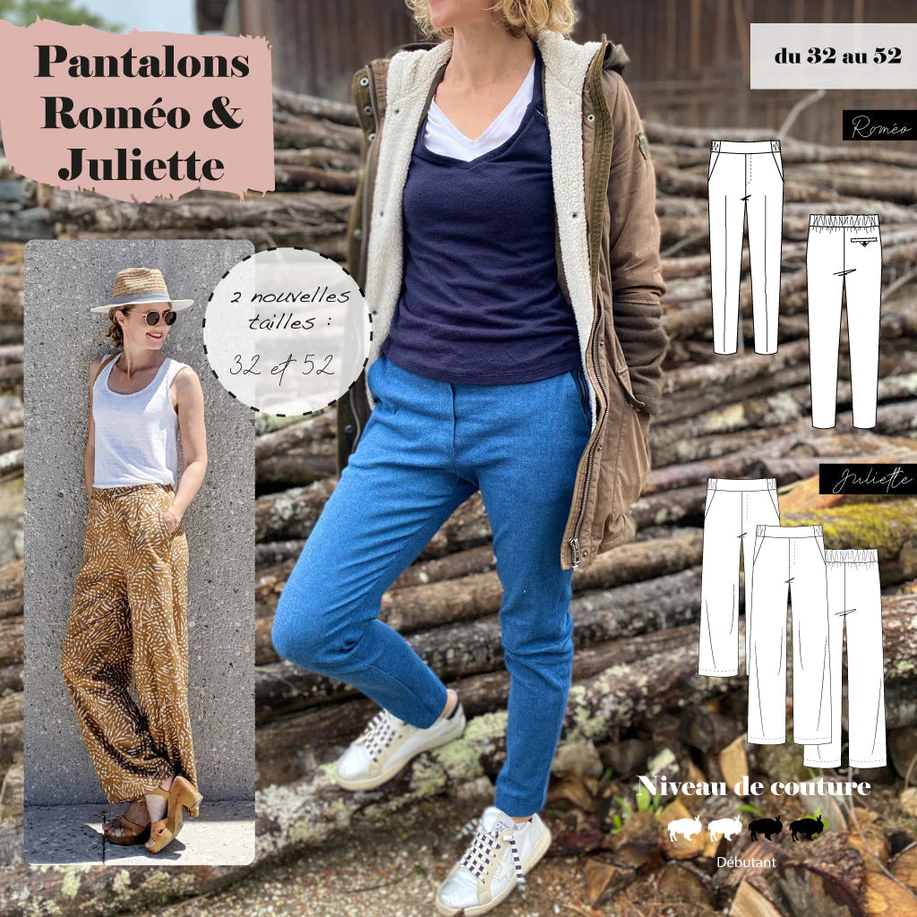 Pantalon ROMEO & JULIETTE - Patron de couture pochette - SUPER BISON Patron de couture SUPER BISON | Gaspard et Léonie Tissus en ligne et Mercerie à Toulouse
