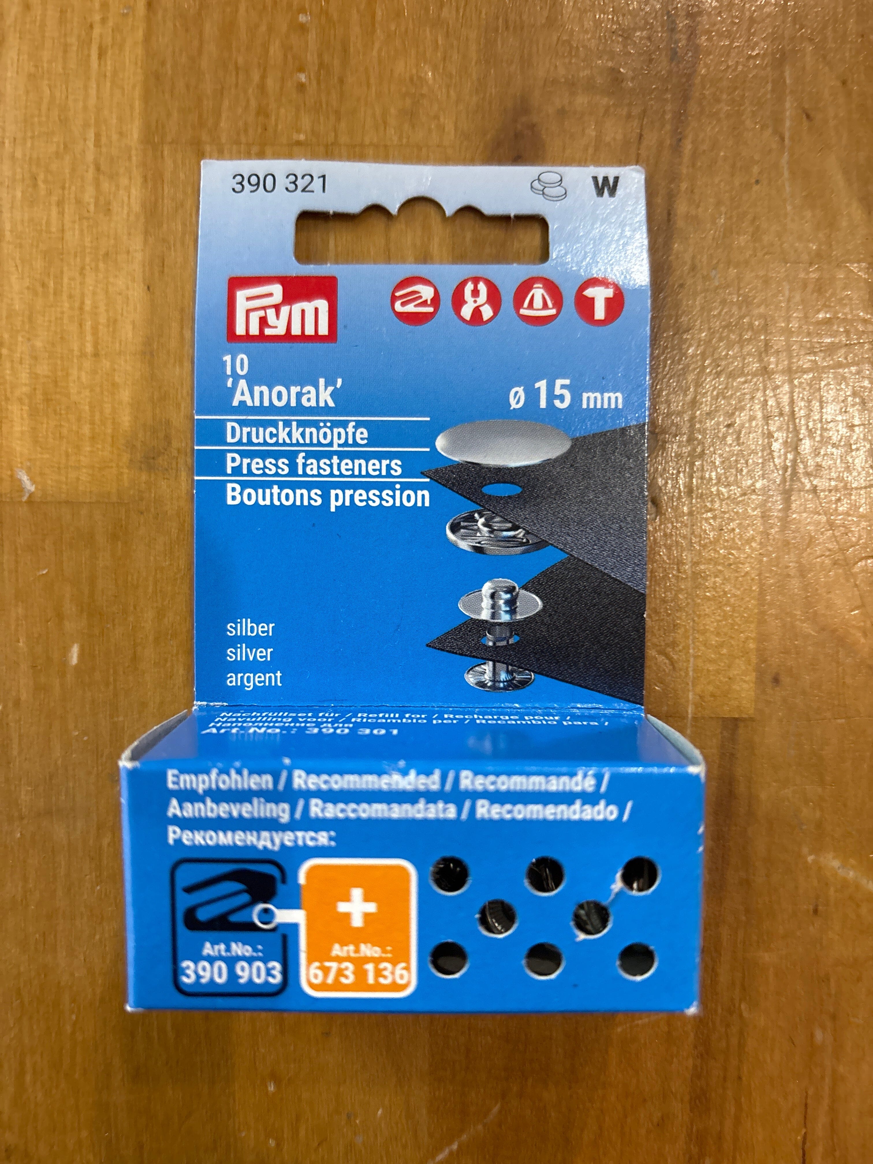 Recharge boutons pression Anorak Mercerie Prym | Gaspard et Léonie Tissus en ligne et Mercerie à Toulouse