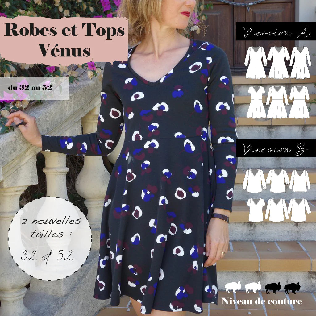 Robe et Top VENUS - Patron de couture pochette - SUPER BISON Patron de couture SUPER BISON | Gaspard et Léonie Tissus en ligne et Mercerie à Toulouse