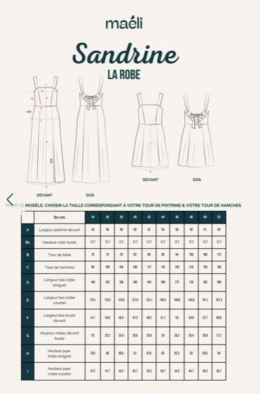 Robe SANDRINE Patron de couture Pochette - MAELI Patron de couture MAELI | Gaspard et Léonie Tissus en ligne et Mercerie à Toulouse
