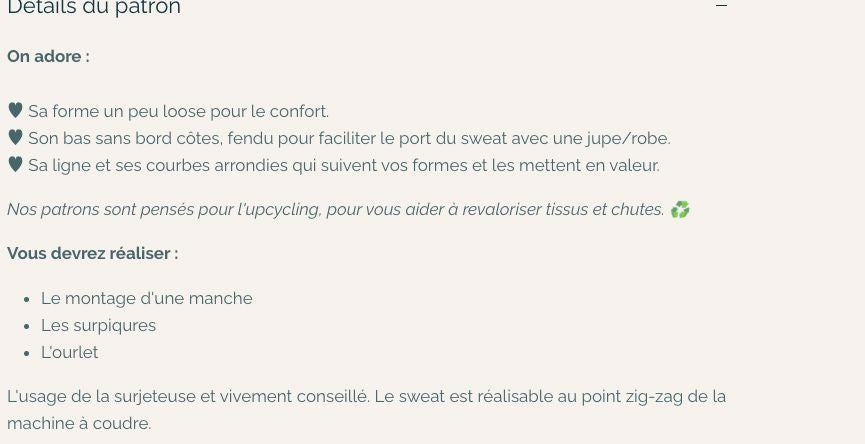 Sweat SIMONE Patron de couture Pochette - MAELI Patron de couture MAELI | Gaspard et Léonie Tissus en ligne et Mercerie à Toulouse