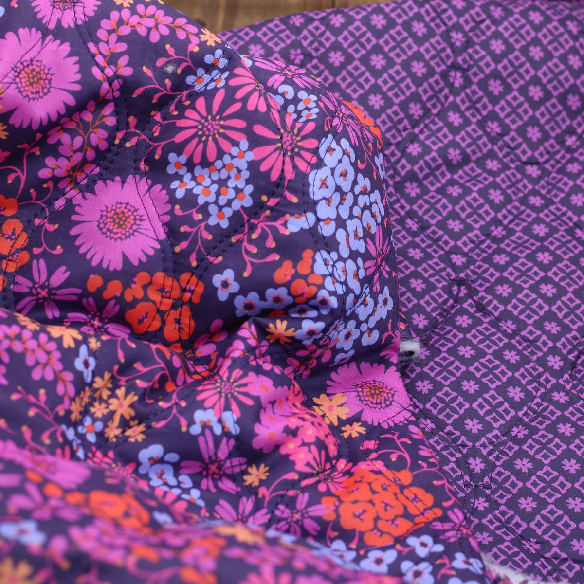 Tissu coton Matelassé - LIBERTY FLOWERS - Violet (Vendu x10cm) Tissus Sélection Gaspard & Léonie | Gaspard et Léonie Tissus en ligne et Mercerie à Toulouse