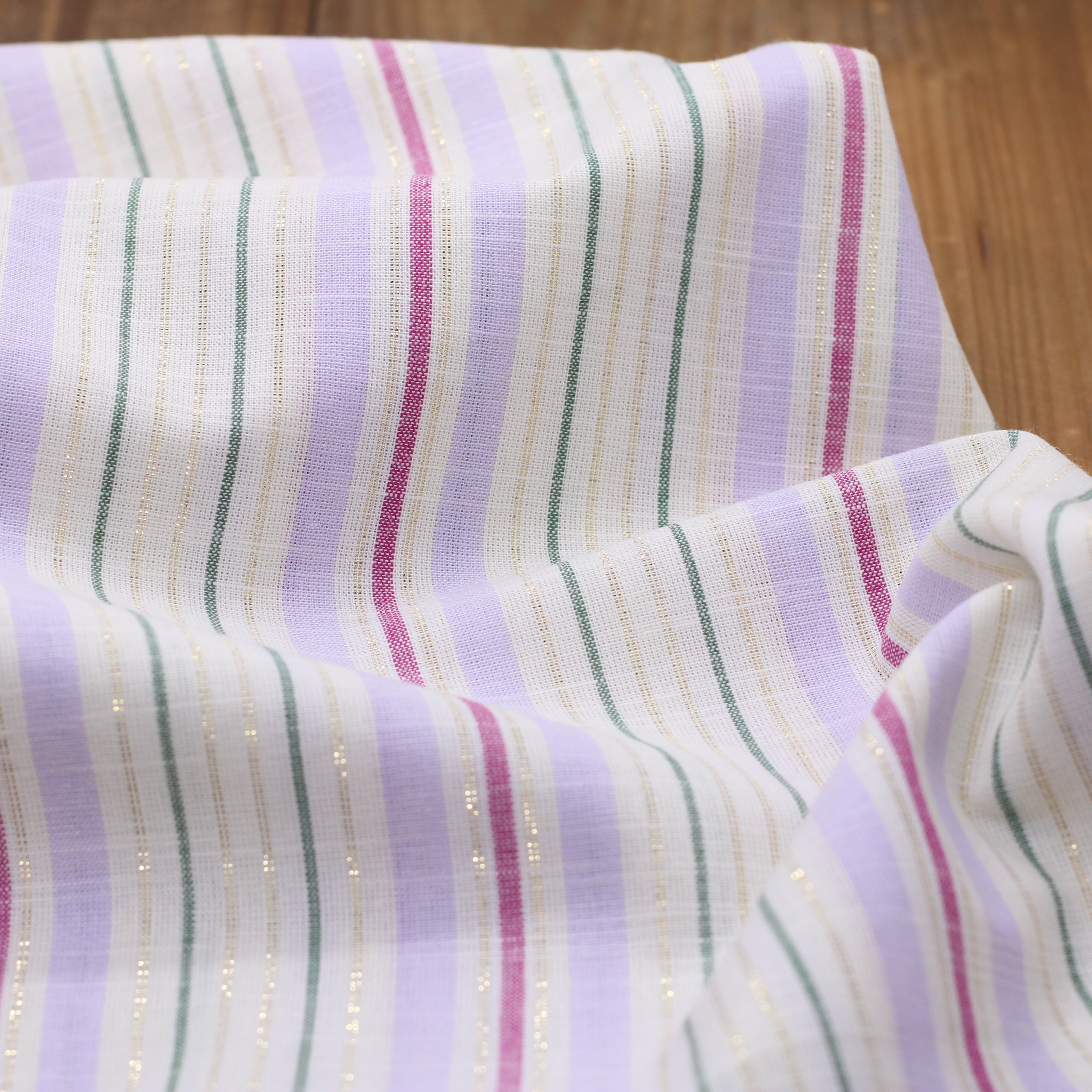 Tissu coton rayé - Lurex Doré - Ecru (Vendu x10cm) Tissus Sélection Gaspard & Léonie | Gaspard et Léonie Tissus en ligne et Mercerie à Toulouse
