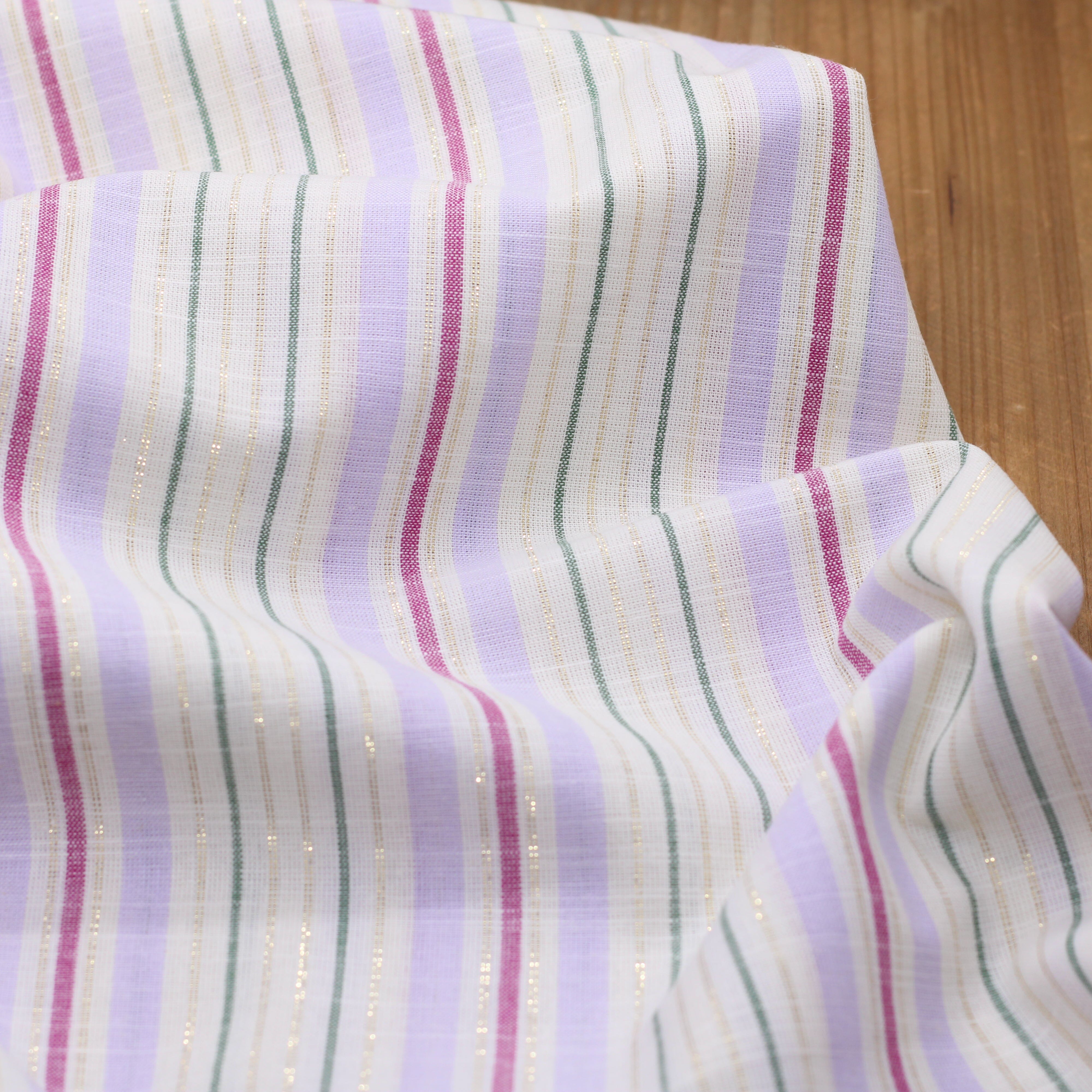 Tissu coton rayé - Lurex Doré - Ecru (Vendu x10cm) Tissus Sélection Gaspard & Léonie | Gaspard et Léonie Tissus en ligne et Mercerie à Toulouse