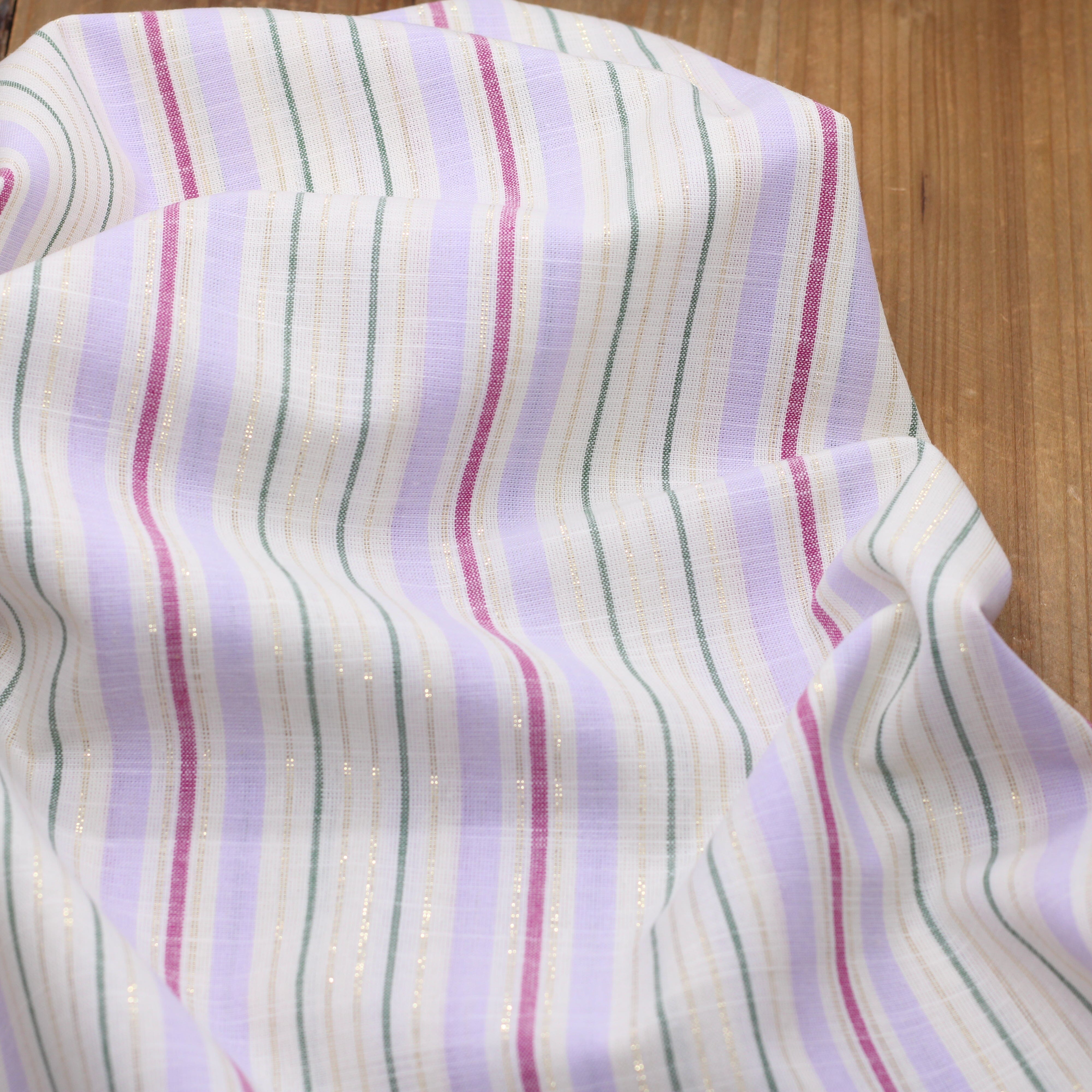 Tissu coton rayé - Lurex Doré - Ecru (Vendu x10cm) Tissus Sélection Gaspard & Léonie | Gaspard et Léonie Tissus en ligne et Mercerie à Toulouse
