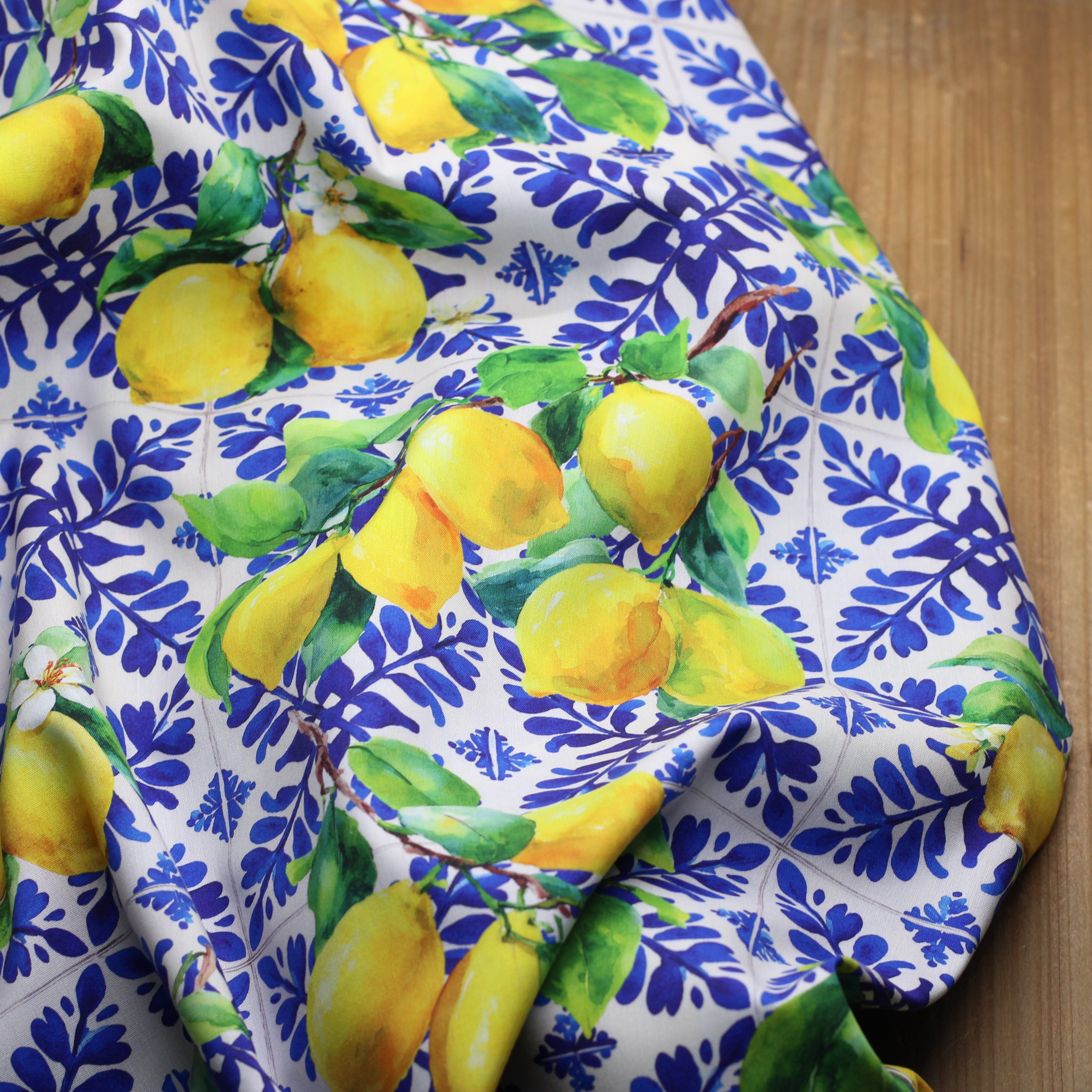 Tissu Coton Viscose - CITRONS - Ecru (Vendu x10cm) Tissus Sélection Gaspard & Léonie | Gaspard et Léonie Tissus en ligne et Mercerie à Toulouse