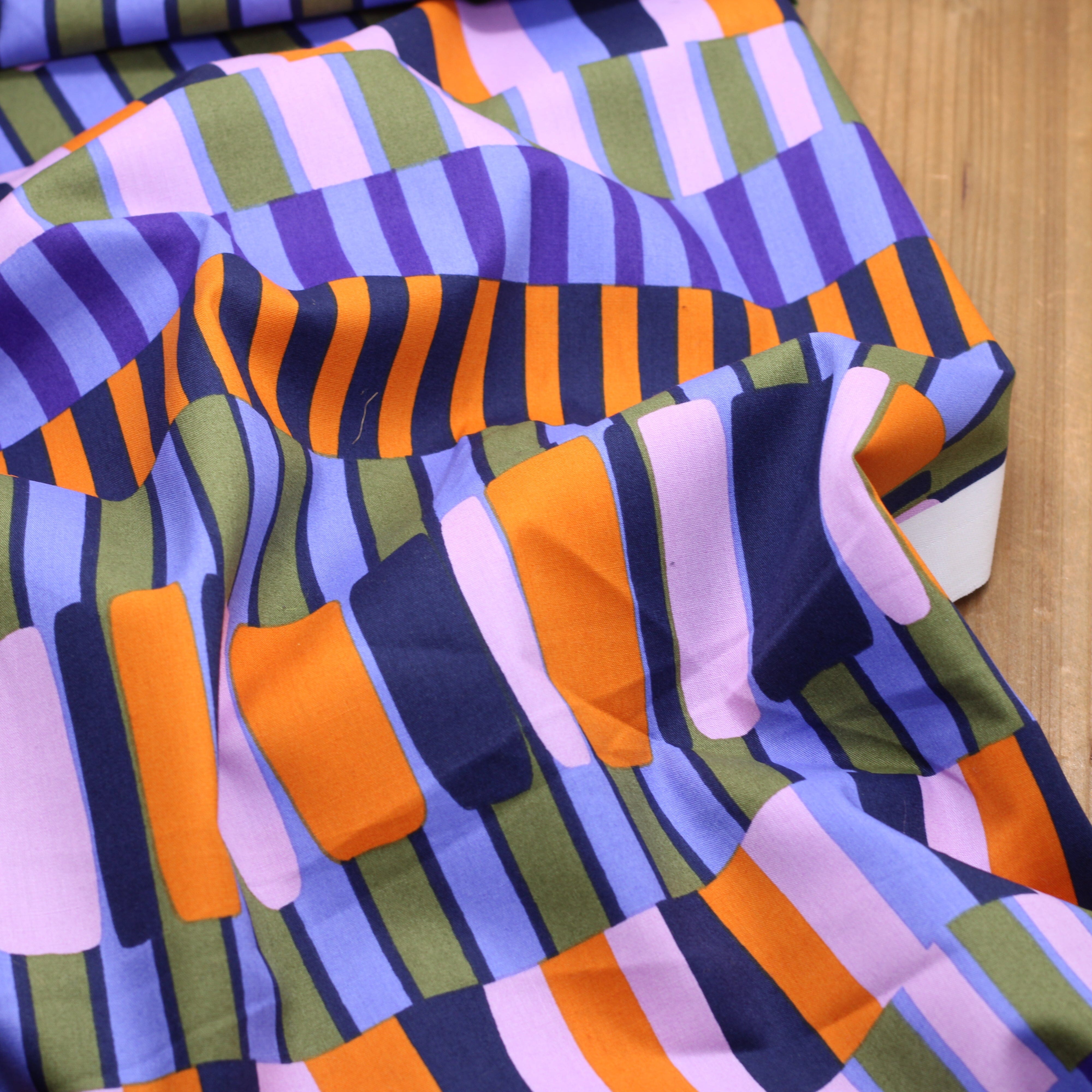 Tissu Coton Viscose Rayures - Violet (Vendu x10cm) Tissus Sélection Gaspard & Léonie | Gaspard et Léonie Tissus en ligne et Mercerie à Toulouse