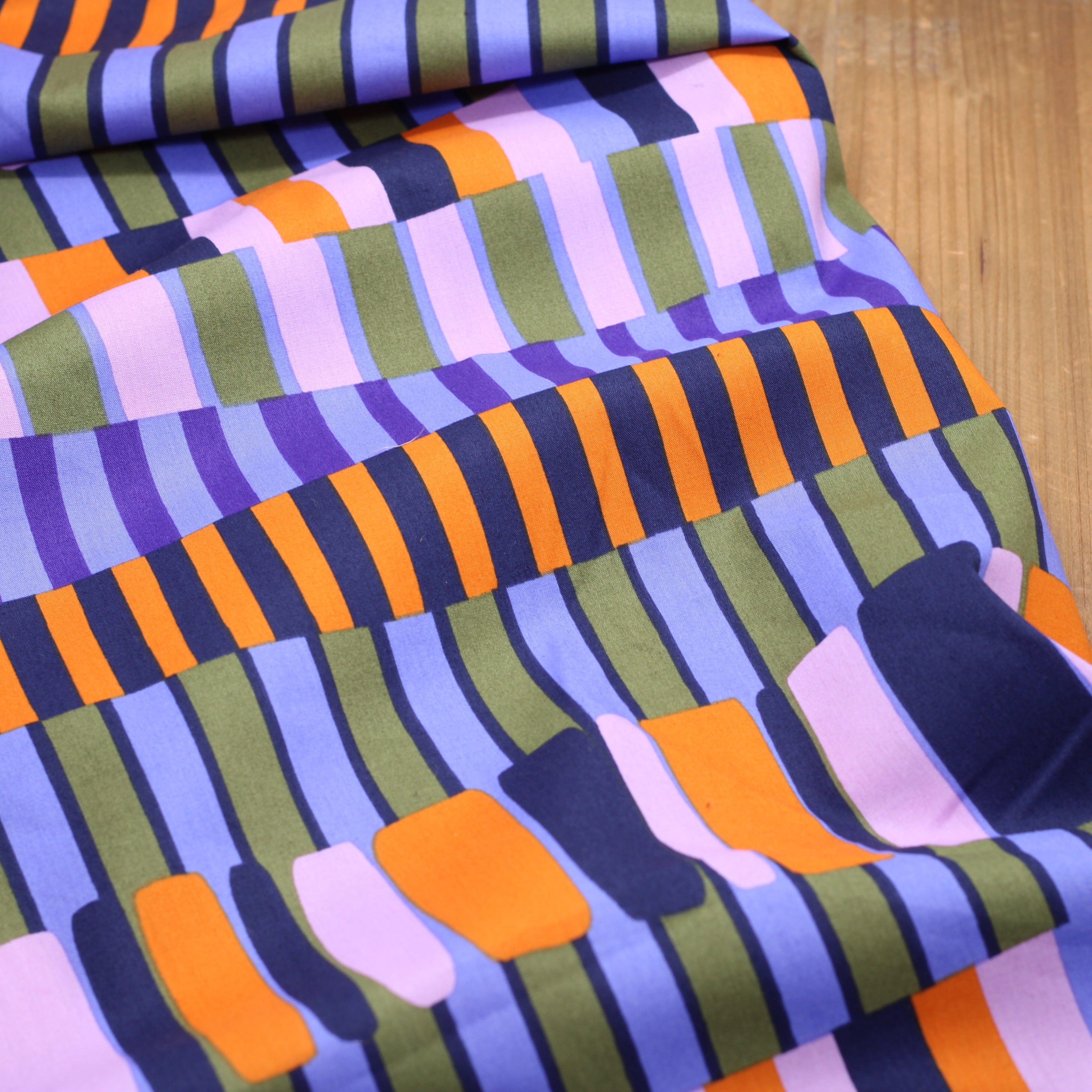 Tissu Coton Viscose Rayures - Violet (Vendu x10cm) Tissus Sélection Gaspard & Léonie | Gaspard et Léonie Tissus en ligne et Mercerie à Toulouse