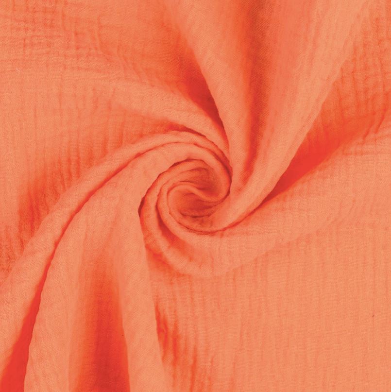 Tissu Double gaze de coton - Corail (Vendu x10cm) Tissus Sélection Gaspard & Léonie | Gaspard et Léonie Tissus en ligne et Mercerie à Toulouse
