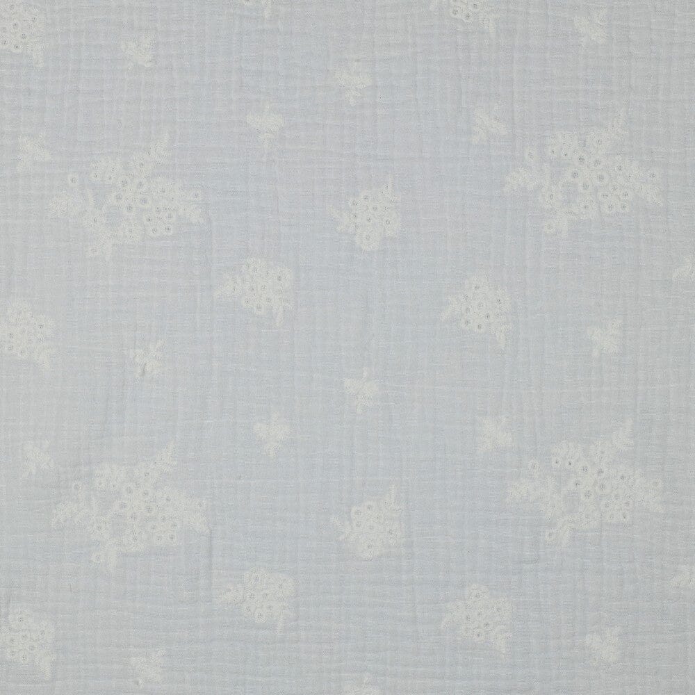 Tissu double Gaze de coton - FLEURI BRODE - Blanc POPPY DESIGNED (Vendu x10cm) Tissus POPPY Designed For You | Gaspard et Léonie Tissus en ligne et Mercerie à Toulouse