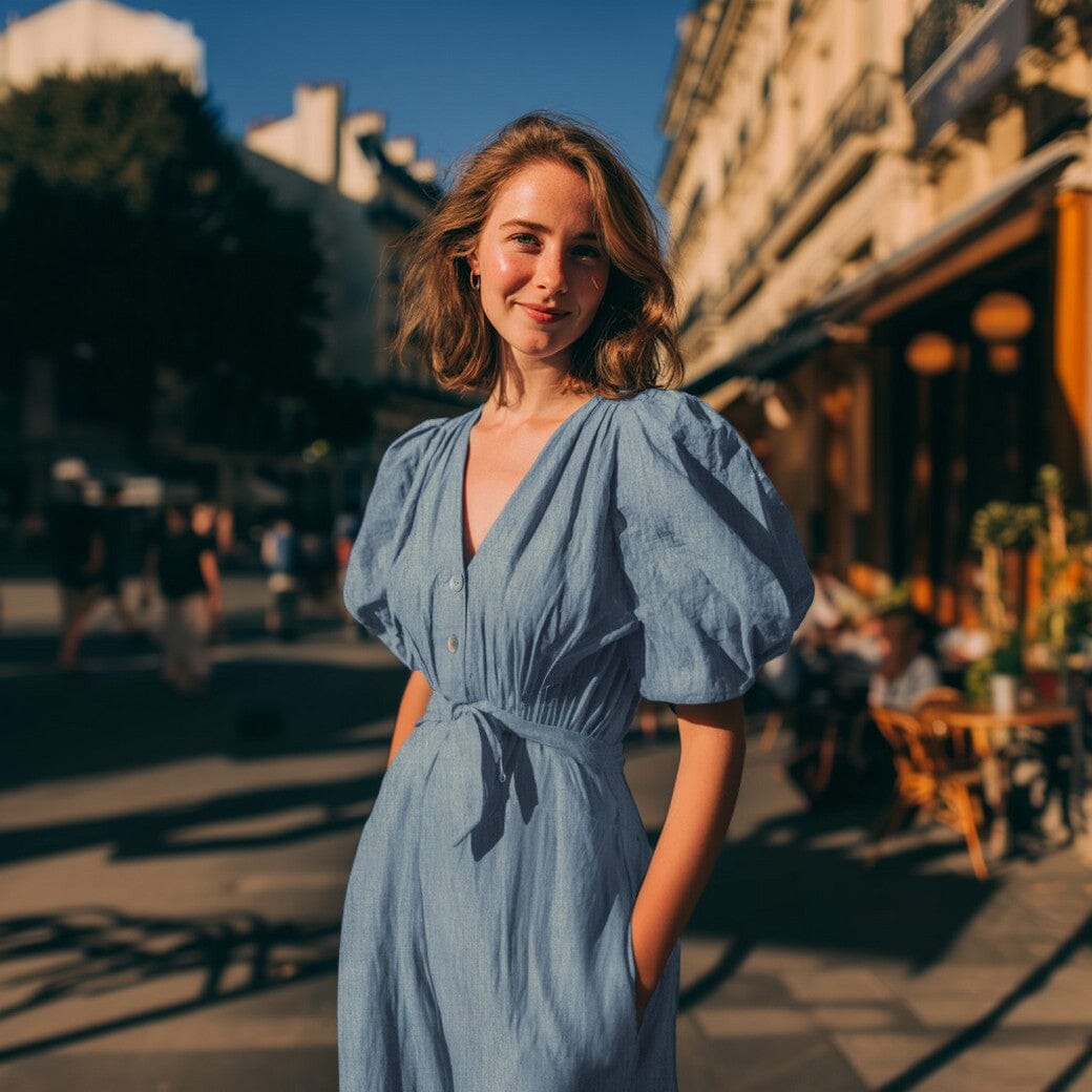 Tissu fine toile DENIM Slub - Bleu clair (Vendu x10cm) Tissus Sélection Gaspard & Léonie | Gaspard et Léonie Tissus en ligne et Mercerie à Toulouse
