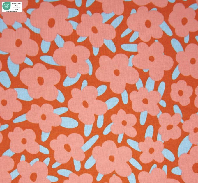 Tissu French-Terry - ANTELOPES DREAM- Orange (Vendu x10cm) Tissus katia Fabrics | Gaspard et Léonie Tissus en ligne et Mercerie à Toulouse