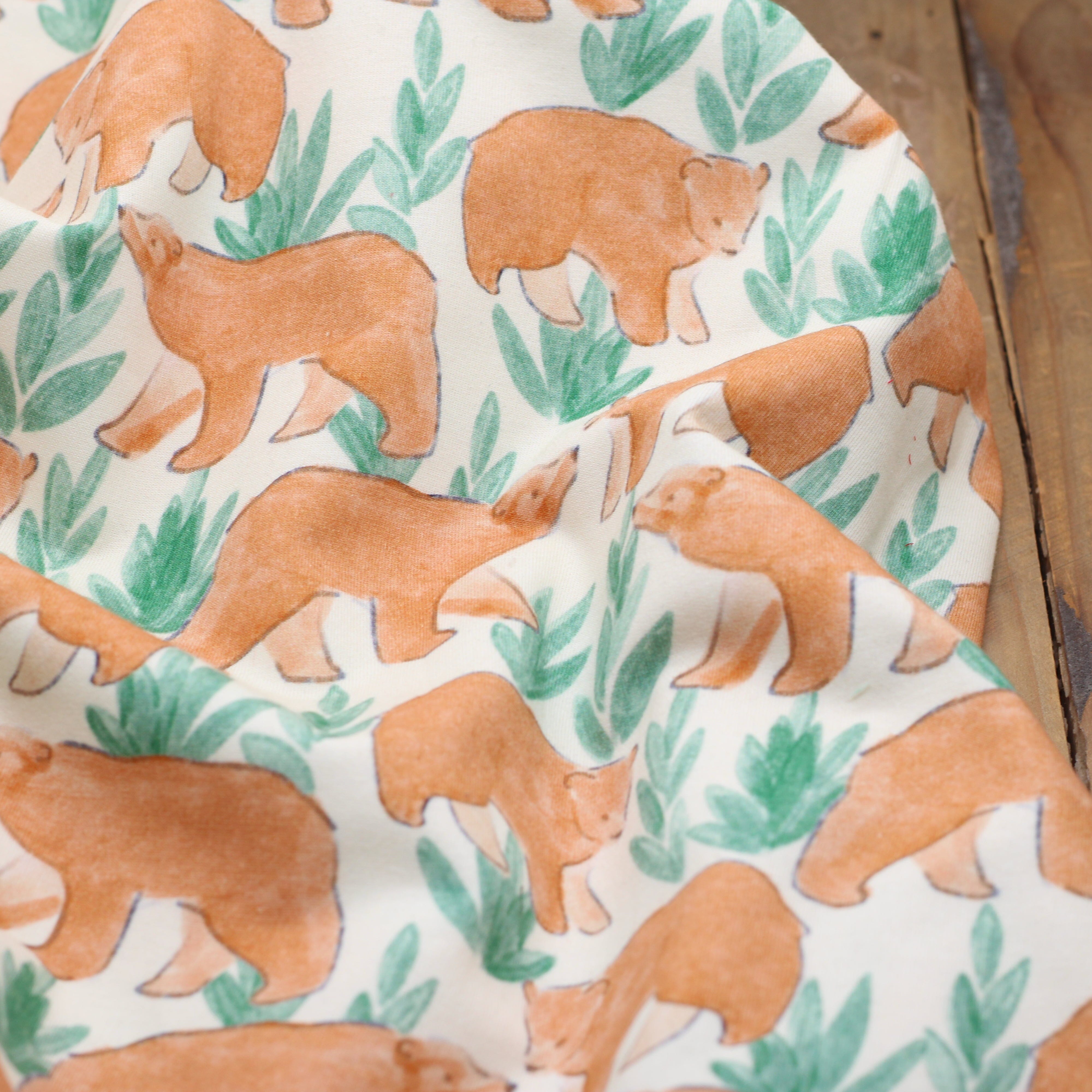 Tissu French Terry - BEARS - Ecru (Vendu x10cm) Tissus POPPY Designed For You | Gaspard et Léonie Tissus en ligne et Mercerie à Toulouse