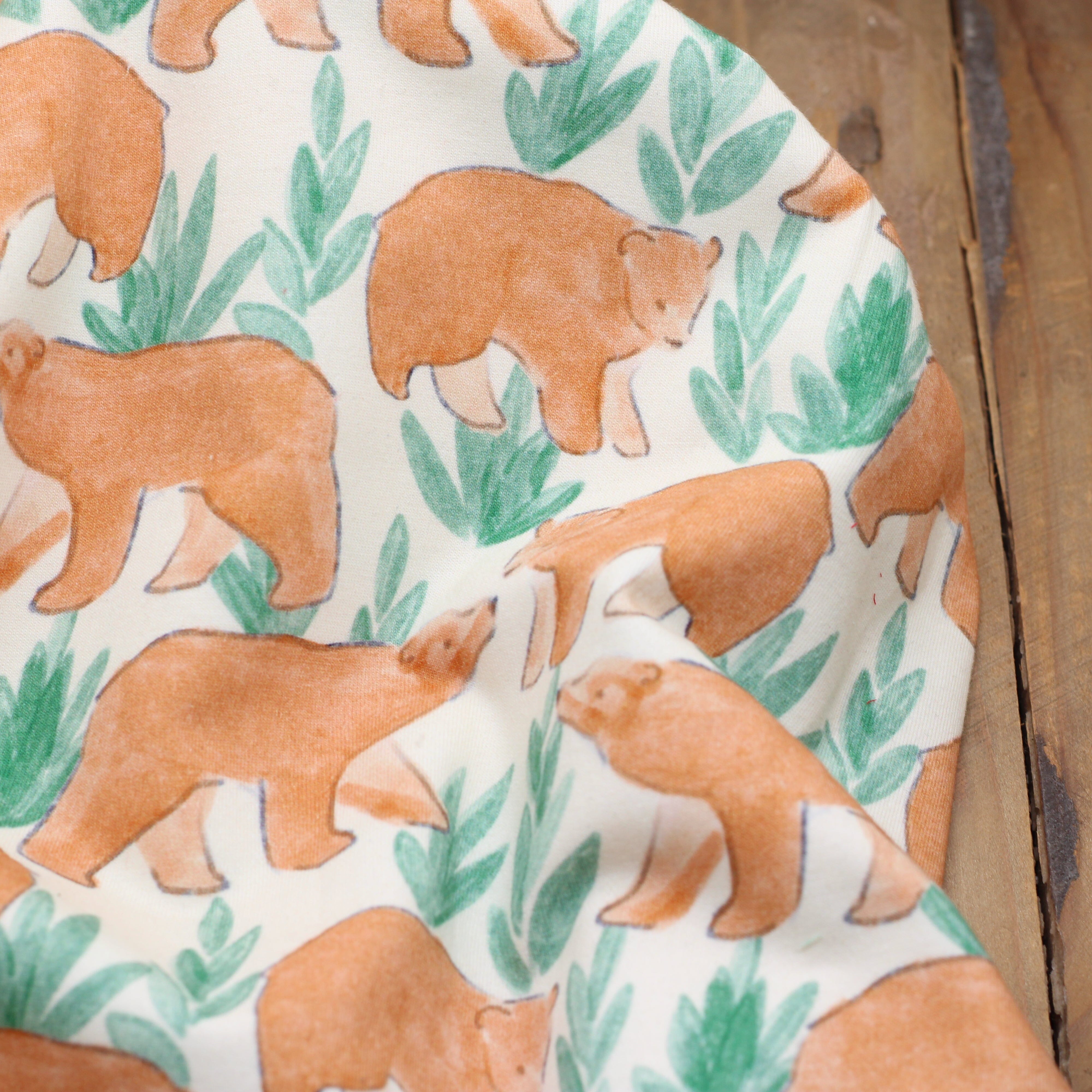 Tissu French Terry - BEARS - Ecru (Vendu x10cm) Tissus POPPY Designed For You | Gaspard et Léonie Tissus en ligne et Mercerie à Toulouse