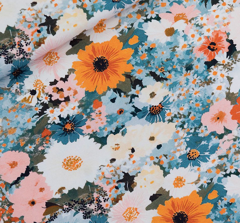 Tissu French Terry - FLOWER PAINTING - See You At Six (Vendu X10cm) Tissus SEE YOU AT SIX | Gaspard et Léonie Tissus en ligne et Mercerie à Toulouse