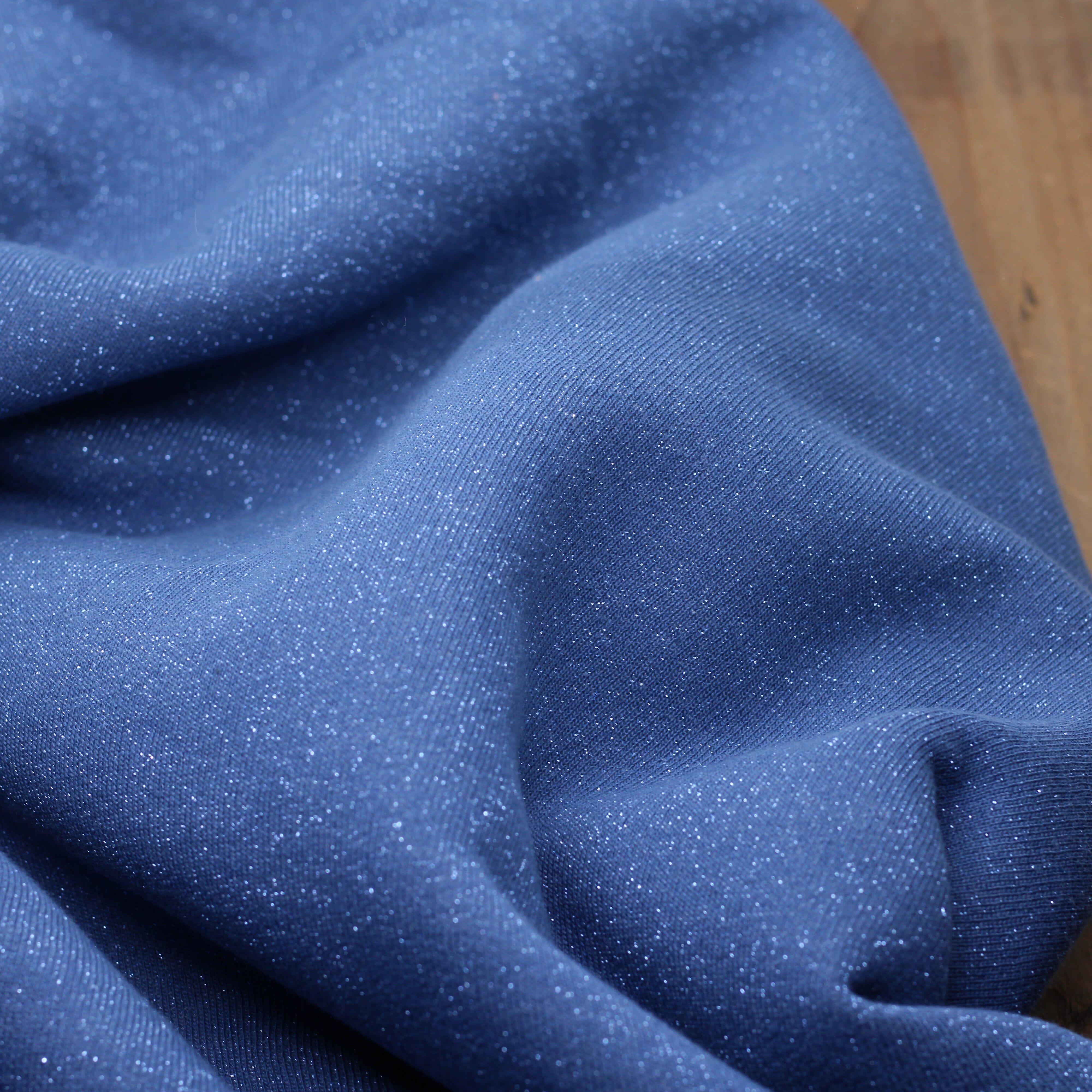 Tissu French Terry Glitter Bleu (Vendu x10cm) Tissus Sélection Gaspard & Léonie | Gaspard et Léonie Tissus en ligne et Mercerie à Toulouse
