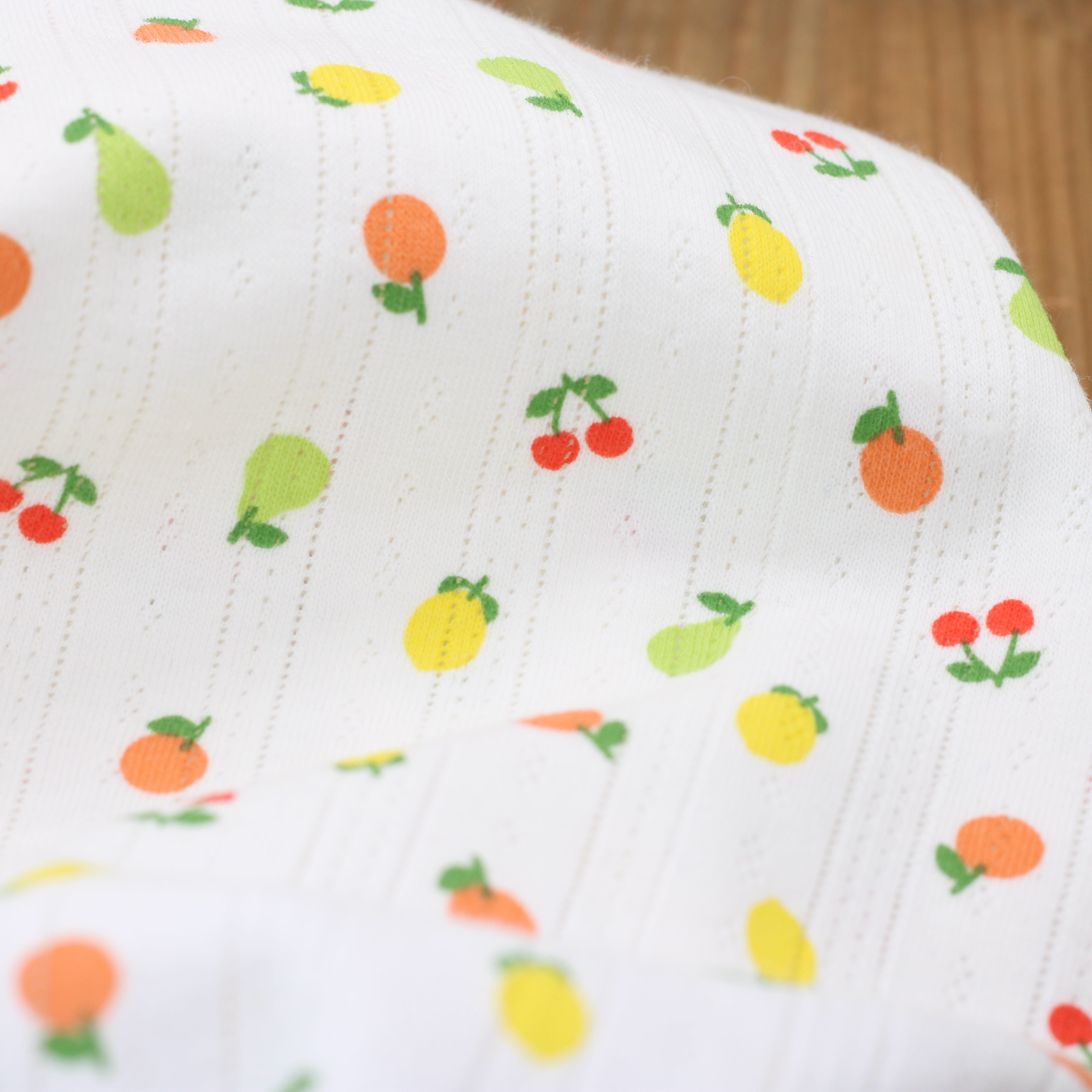 Tissu Jersey de coton Ajouré - FRUITS - Blanc cassé (Vendu x10cm) Tissus Sélection Gaspard & Léonie | Gaspard et Léonie Tissus en ligne et Mercerie à Toulouse