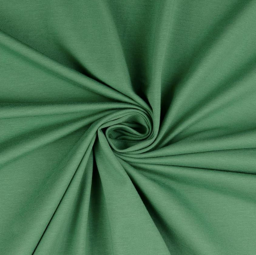 Tissu Jersey de coton uni BIO - Vert Eucalptus (Vendu x10cm) Tissus L'atelier de Gaspard et Léonie | Gaspard et Léonie Tissus en ligne et Mercerie à Toulouse