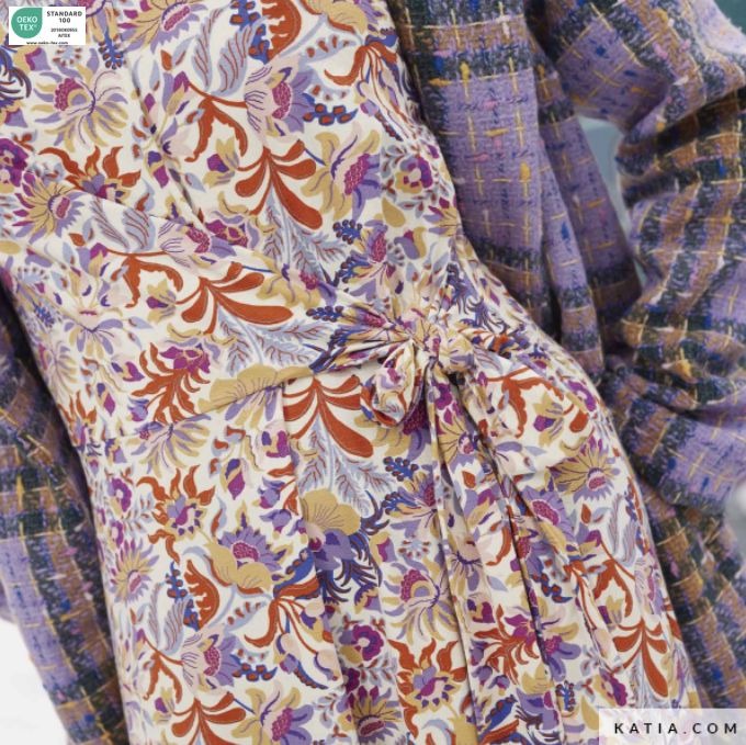 Tissu jersey de viscose - PURPLE RIGHTS- Ecru (Vendu x10cm) Tissus katia Fabrics | Gaspard et Léonie Tissus en ligne et Mercerie à Toulouse