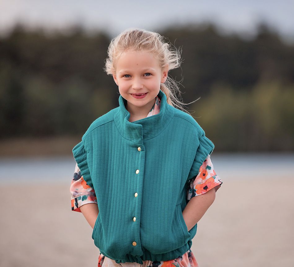 Tissu Jersey matelassé - Vert sarcelle - See You At Six (Vendu X10cm) Tissus SEE YOU AT SIX | Gaspard et Léonie Tissus en ligne et Mercerie à Toulouse