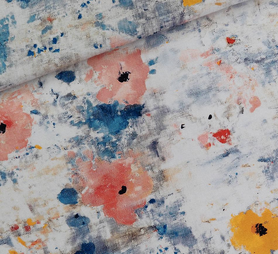 Tissu Lin Viscose - ROSES ON CANVAS - See You At Six (Vendu x10cm) Tissus SEE YOU AT SIX | Gaspard et Léonie Tissus en ligne et Mercerie à Toulouse