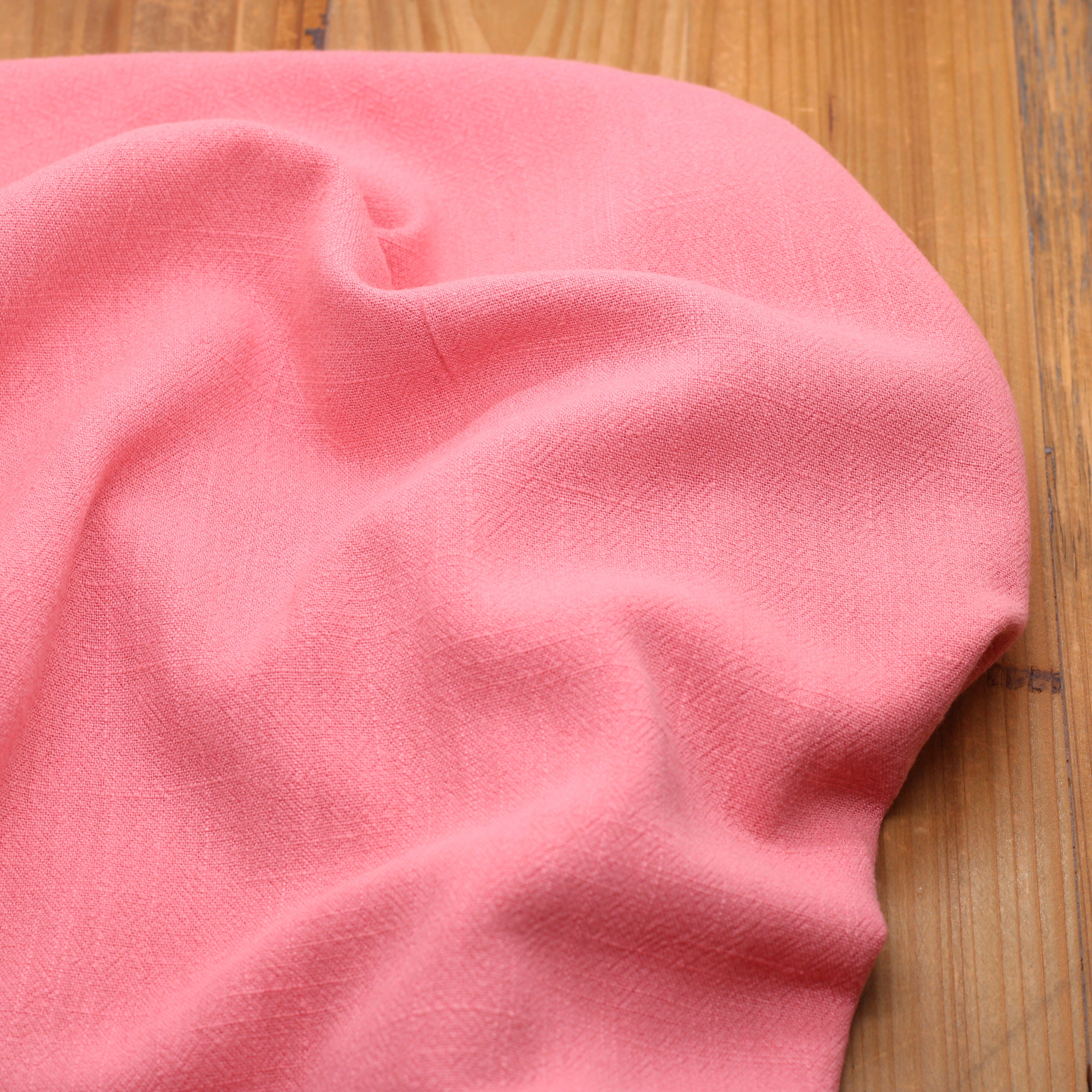 Tissu Lin Viscose Uni - Rose Corail (Vendu x10cm) Tissus Sélection Gaspard & Léonie | Gaspard et Léonie Tissus en ligne et Mercerie à Toulouse