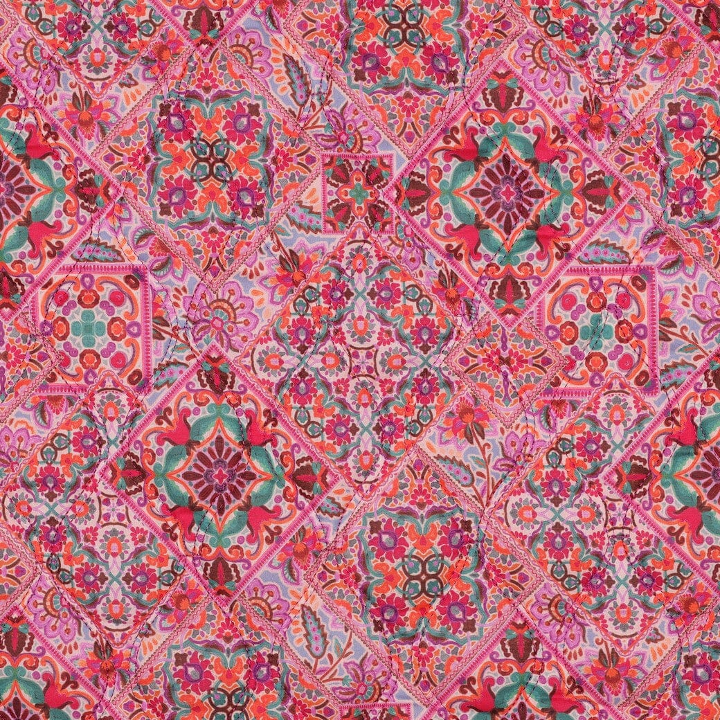 Tissu matelassé coton fréversible - Indien - Rose (Vendu x10cm) Tissus POPPY Design For You | Gaspard et Léonie Tissus en ligne et Mercerie à Toulouse