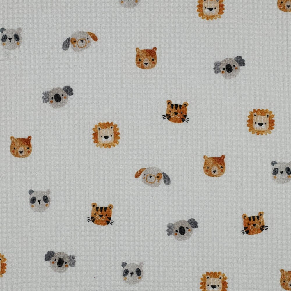 Tissu piqué de coton Nid d'abeille - ANIMAUX - Blanc (Vendu x10cm) Tissus POPPY Designed For You | Gaspard et Léonie Tissus en ligne et Mercerie à Toulouse