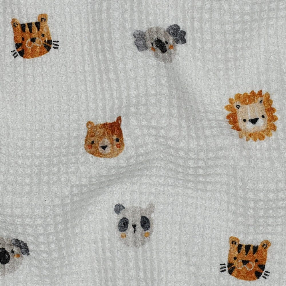 Tissu piqué de coton Nid d'abeille - ANIMAUX - Blanc (Vendu x10cm) Tissus POPPY Designed For You | Gaspard et Léonie Tissus en ligne et Mercerie à Toulouse