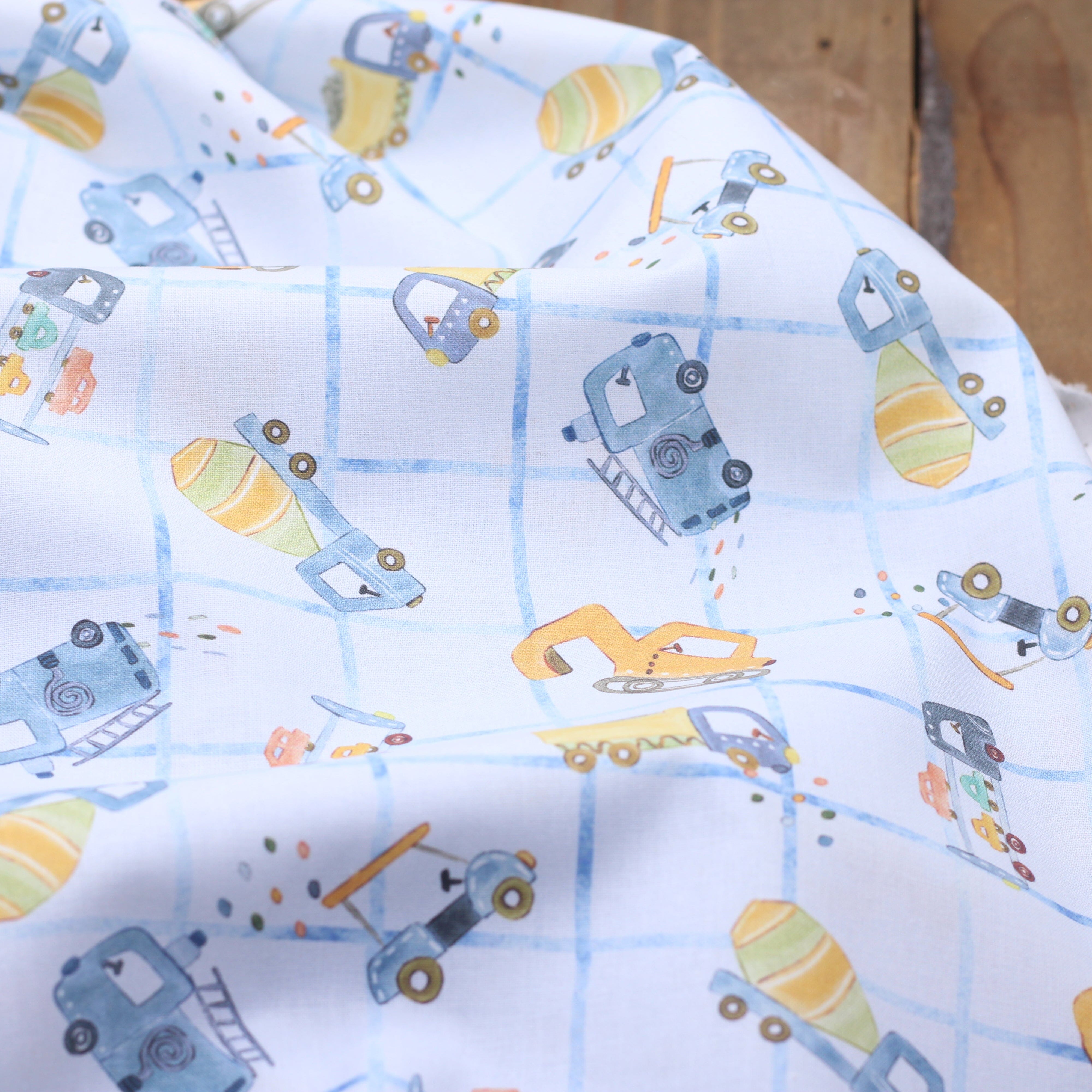 Tissu popeline de coton - CAMMY - Bleu clair (vendu x10cm) Tissus DOMOTEX | Gaspard et Léonie Tissus en ligne et Mercerie à Toulouse