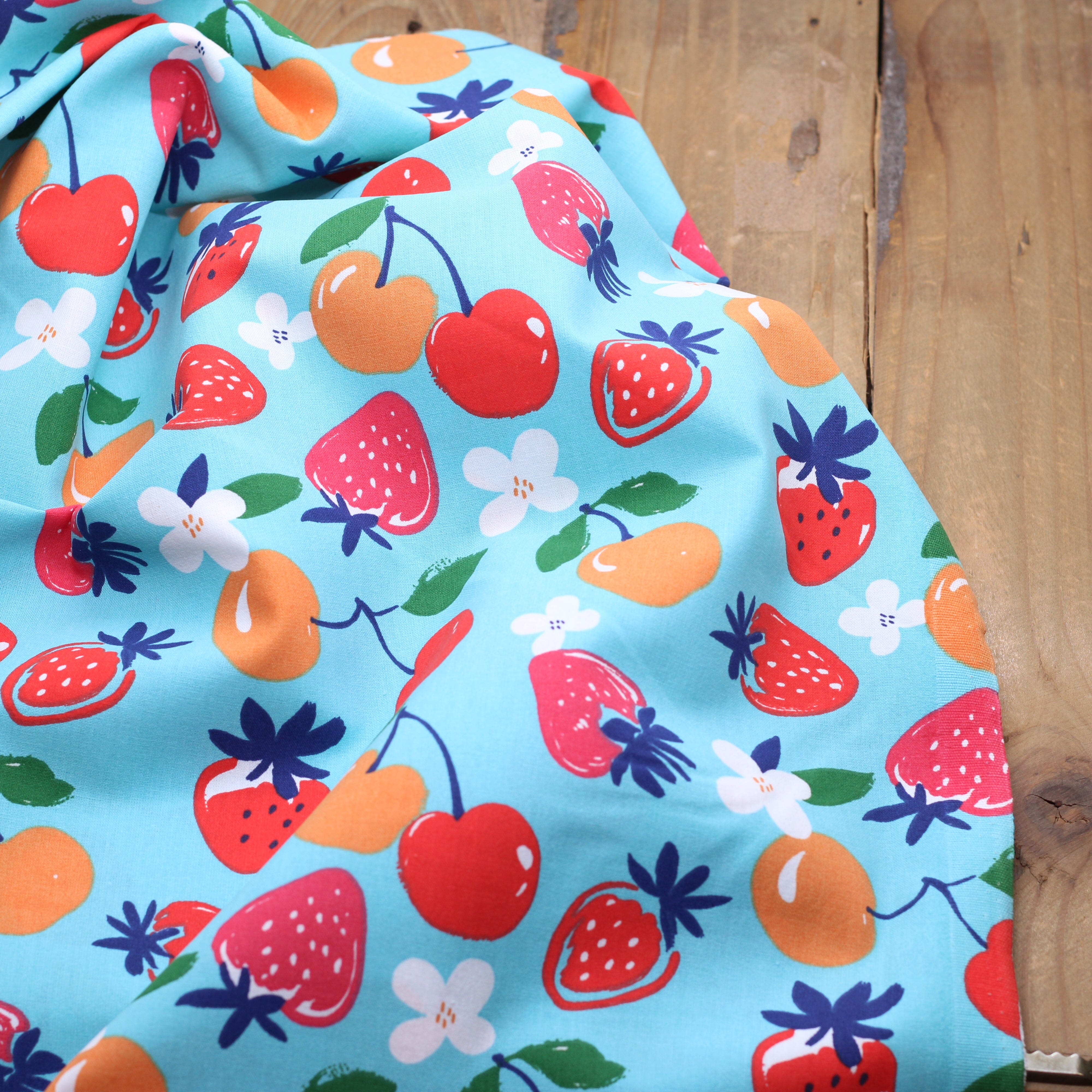 Tissu popeline de coton - CIJOS - Bleu (vendu x10cm) Tissus DOMOTEX | Gaspard et Léonie Tissus en ligne et Mercerie à Toulouse