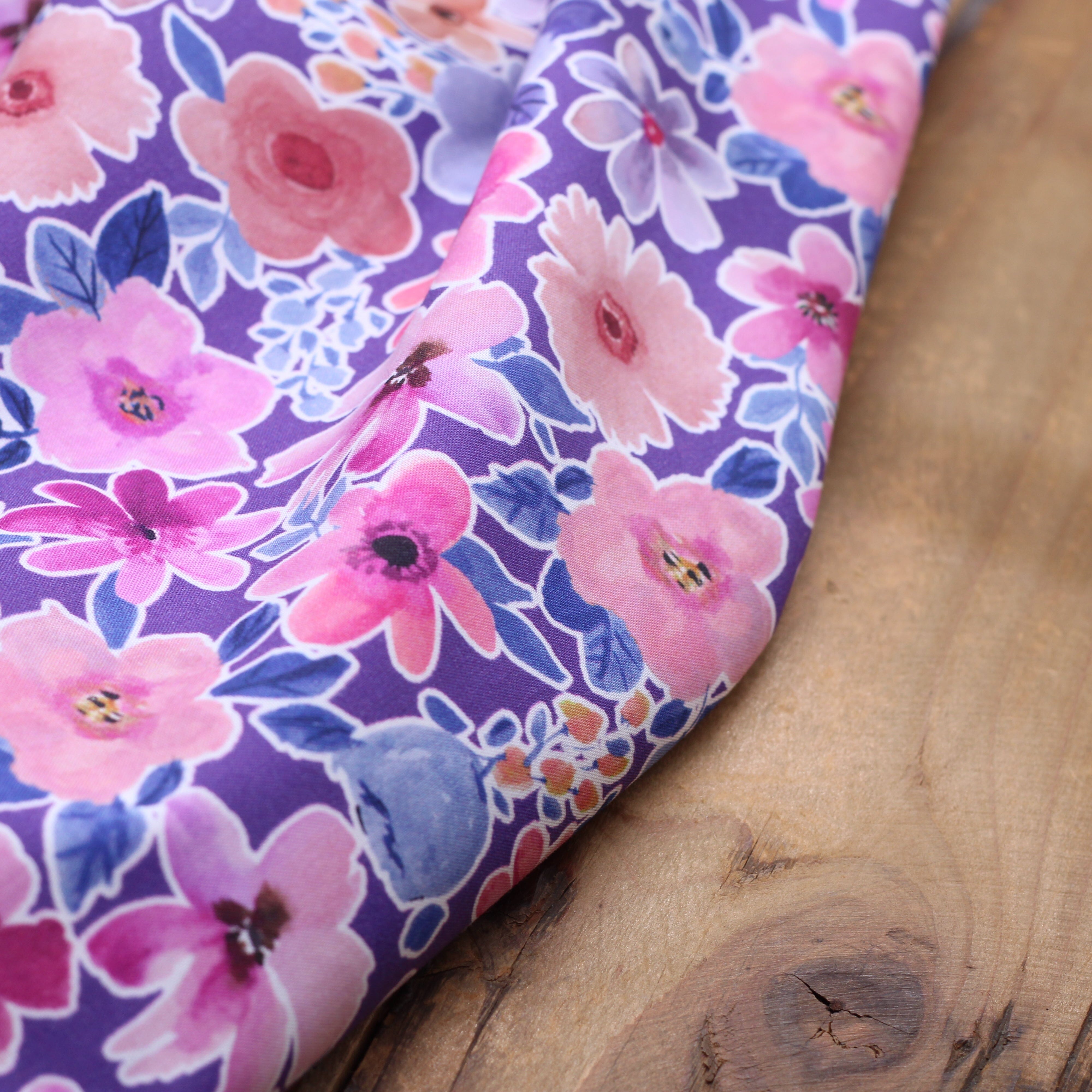 Tissu Popeline de coton - DAPHNE - Violet (Vendu x10cm) Tissus POPPY Design For You | Gaspard et Léonie Tissus en ligne et Mercerie à Toulouse