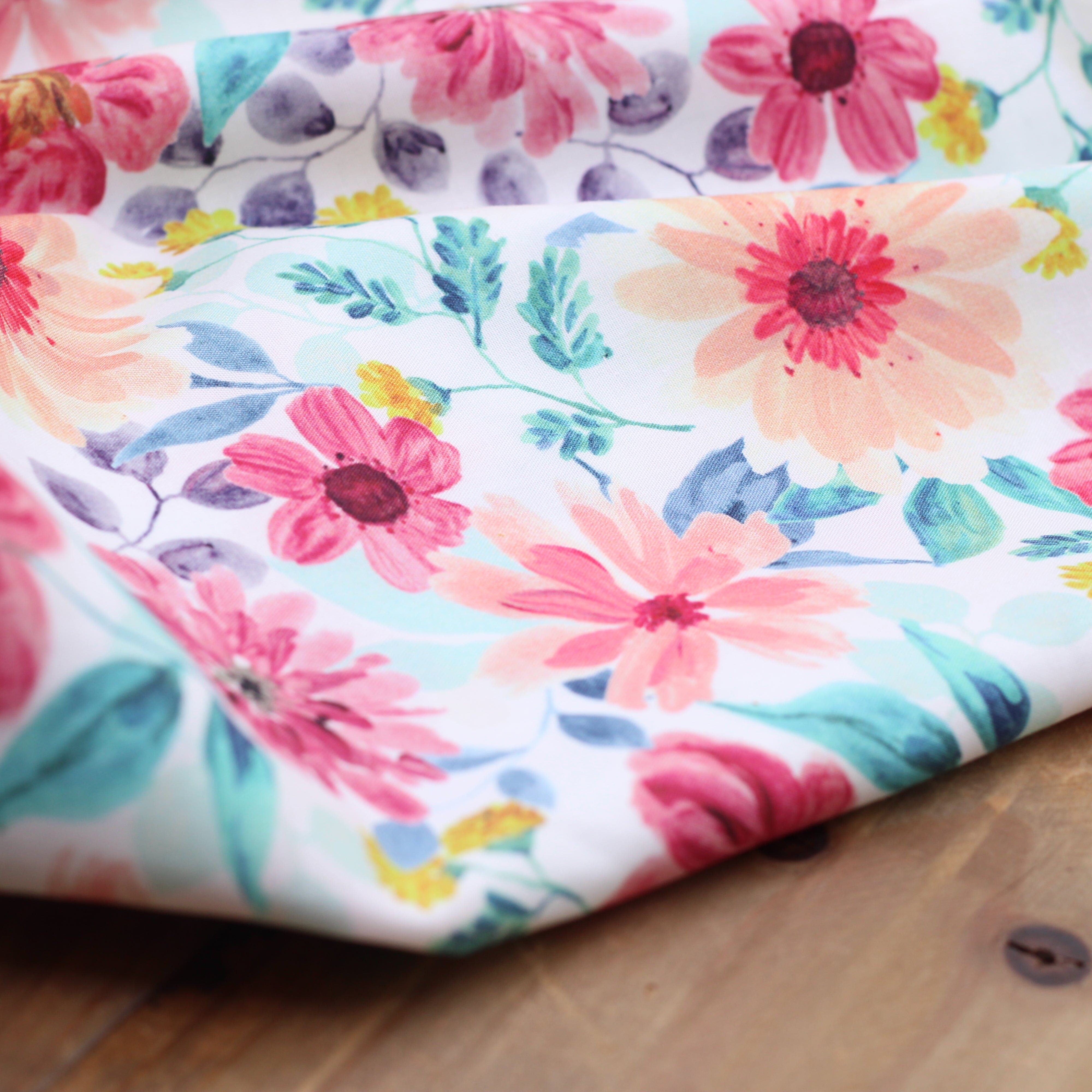 Tissu Popeline de coton- JULIETTE - Blanc (Vendu x10cm) Tissus POPPY Design For You | Gaspard et Léonie Tissus en ligne et Mercerie à Toulouse