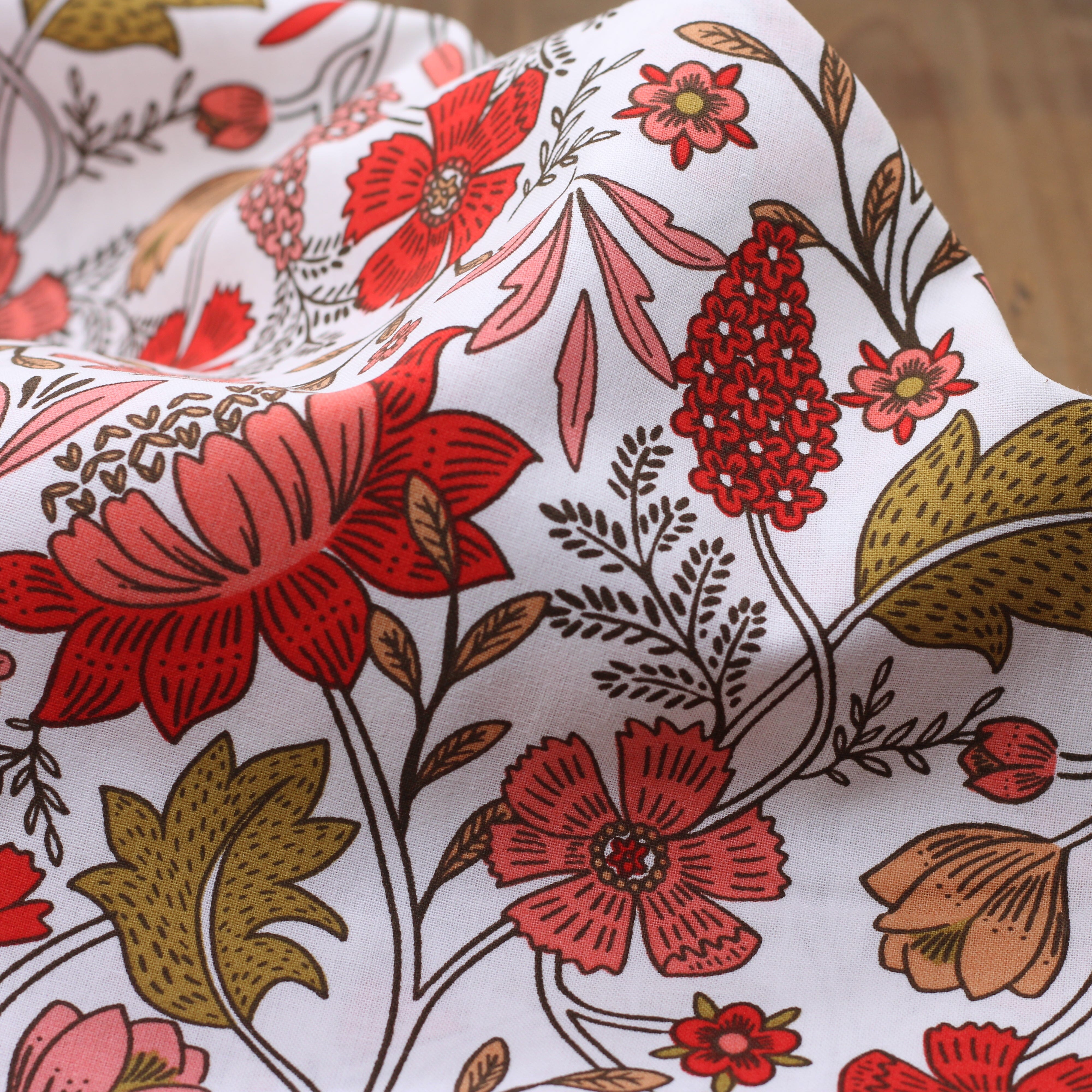 Tissu popeline de coton - LIZUL - Blanc (vendu x10cm) Tissus DOMOTEX | Gaspard et Léonie Tissus en ligne et Mercerie à Toulouse