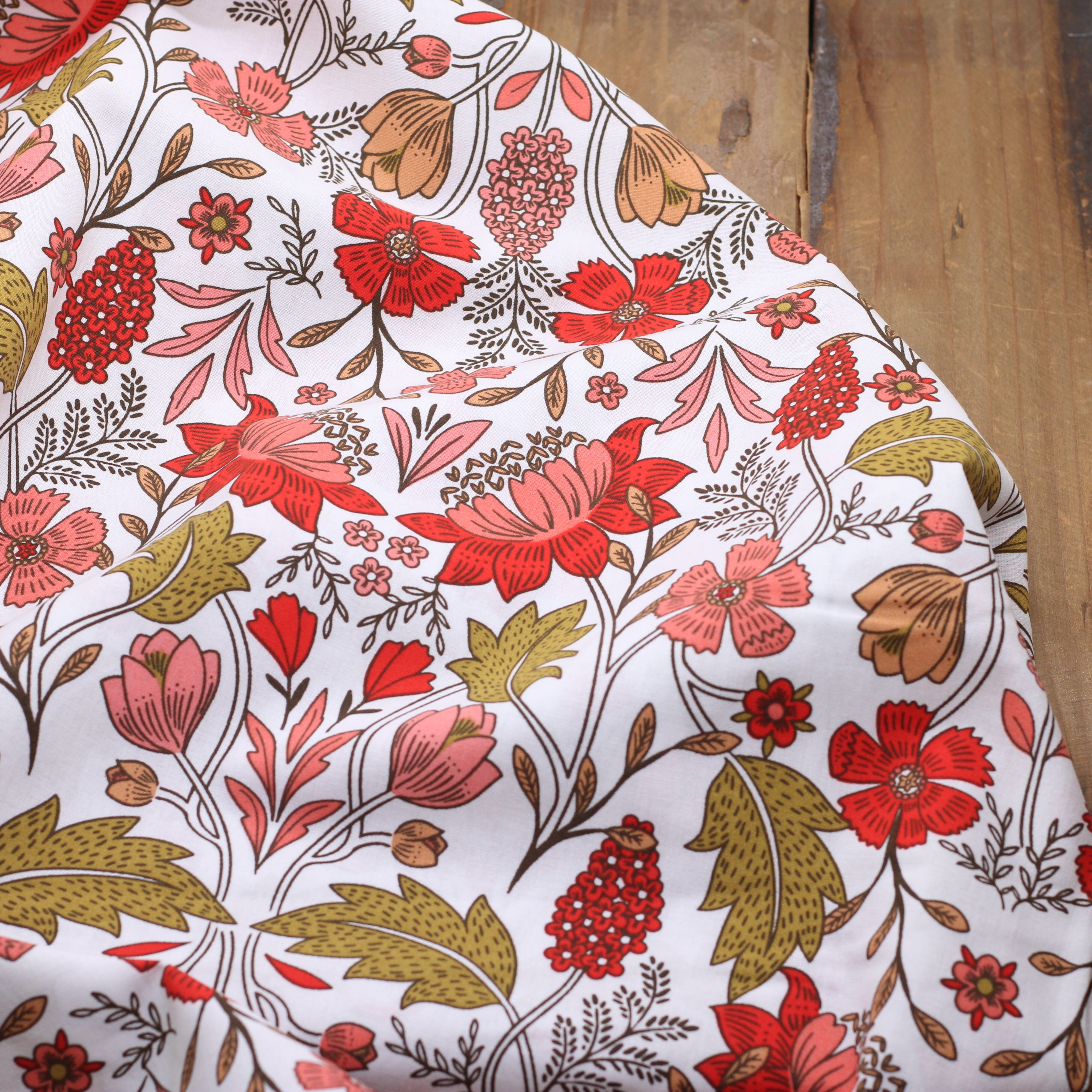 Tissu popeline de coton - LIZUL - Blanc (vendu x10cm) Tissus DOMOTEX | Gaspard et Léonie Tissus en ligne et Mercerie à Toulouse