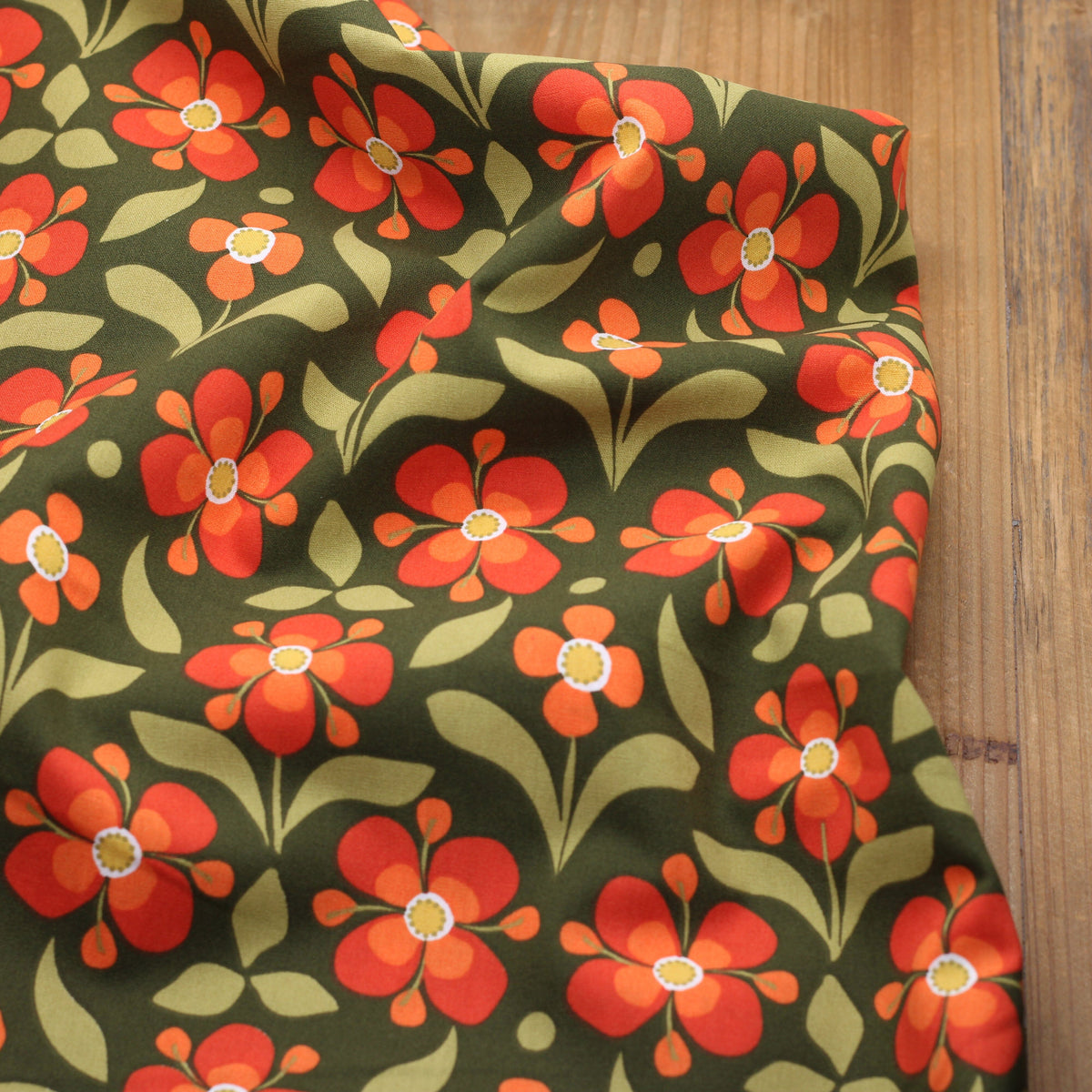 Tissu popeline de coton - POPRETO - Rouille (vendu x10cm) Tissus DOMOTEX | Gaspard et Léonie Tissus en ligne et Mercerie à Toulouse
