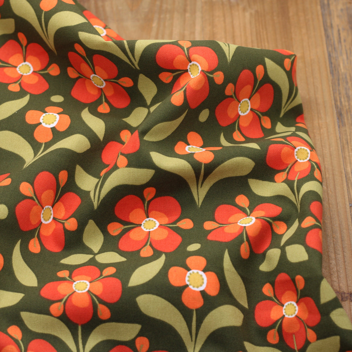 Tissu popeline de coton - POPRETO - Rouille (vendu x10cm) Tissus DOMOTEX | Gaspard et Léonie Tissus en ligne et Mercerie à Toulouse