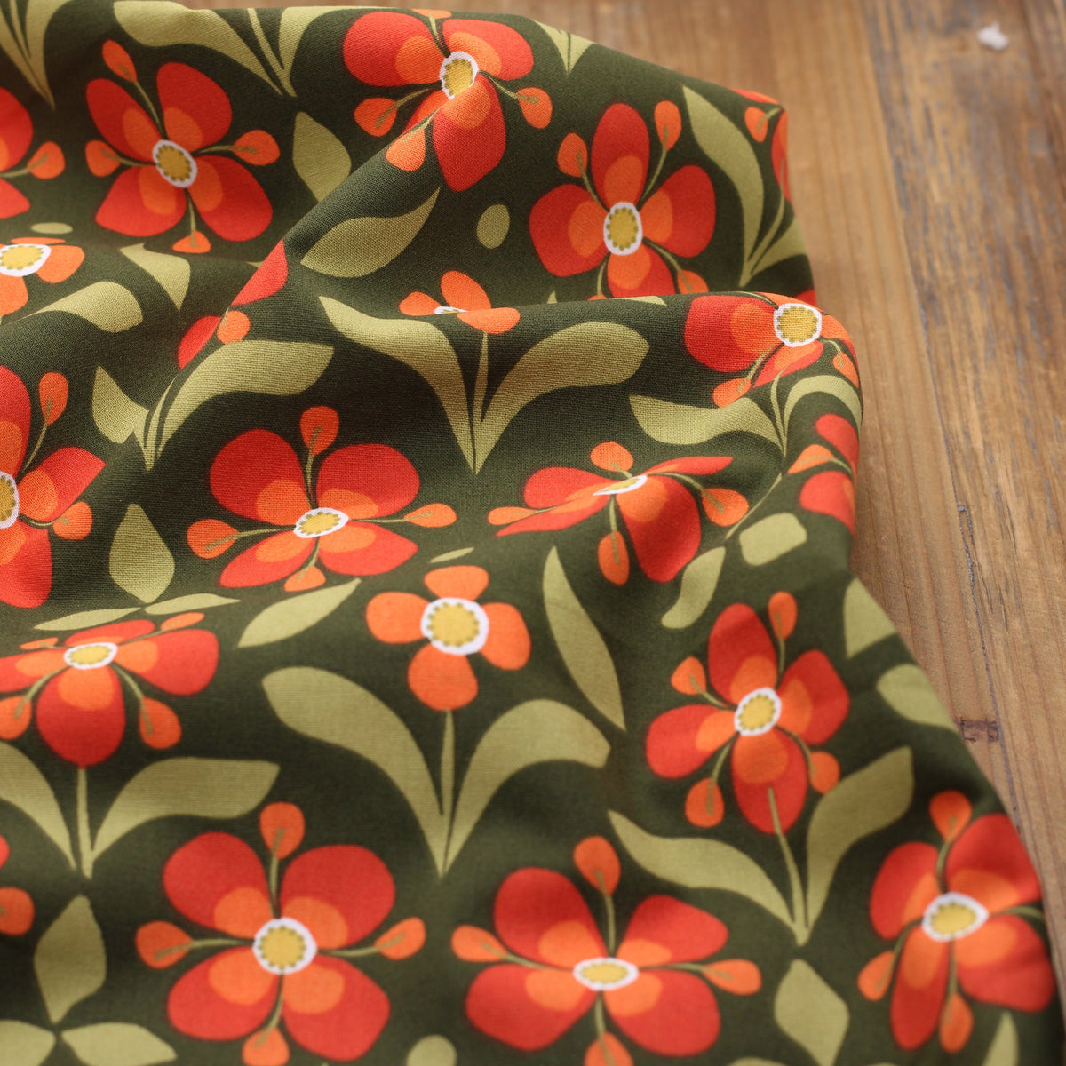 Tissu popeline de coton - POPRETO - Rouille (vendu x10cm) Tissus DOMOTEX | Gaspard et Léonie Tissus en ligne et Mercerie à Toulouse