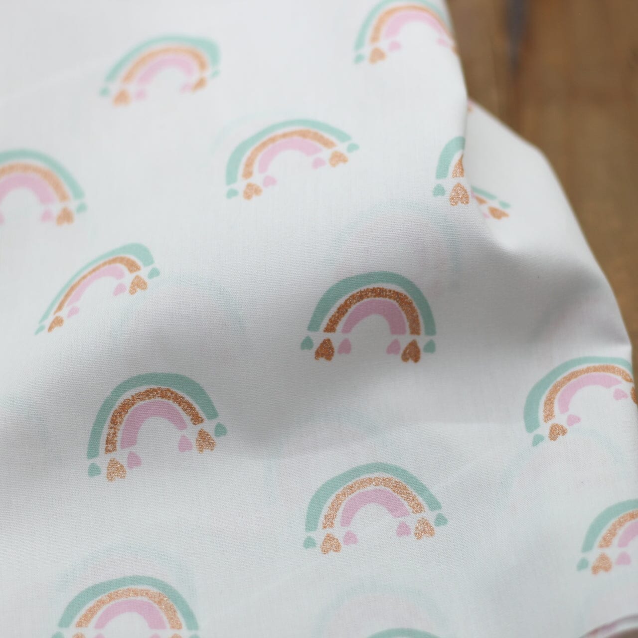 Tissu Popeline de coton - RAINBOWS Glitter - Blanc (Vendu x10cm) Tissus POPPY Design For You | Gaspard et Léonie Tissus en ligne et Mercerie à Toulouse