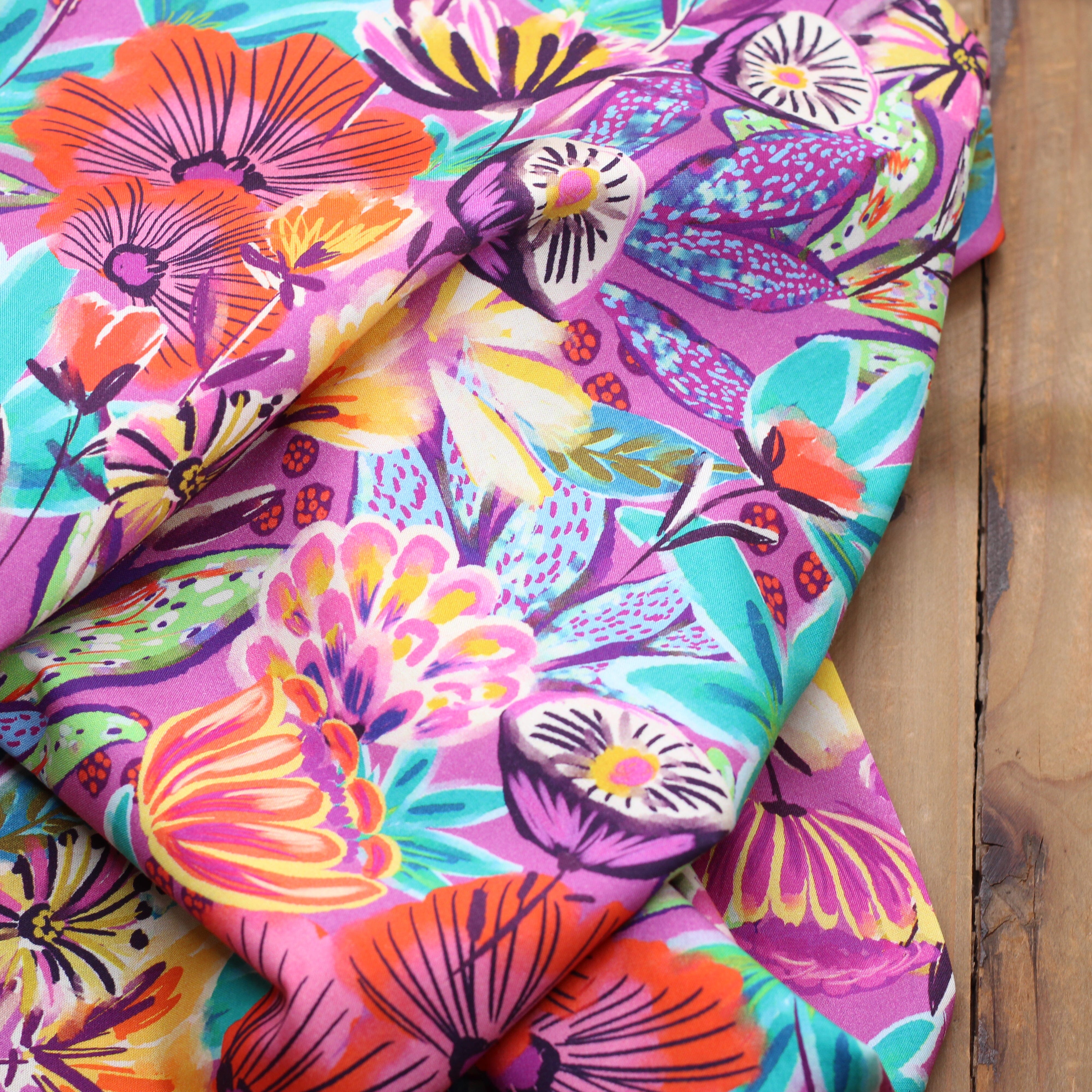 Tissu Popeline de coton- RIO - Violet (Vendu x10cm) Tissus POPPY Design For You | Gaspard et Léonie Tissus en ligne et Mercerie à Toulouse