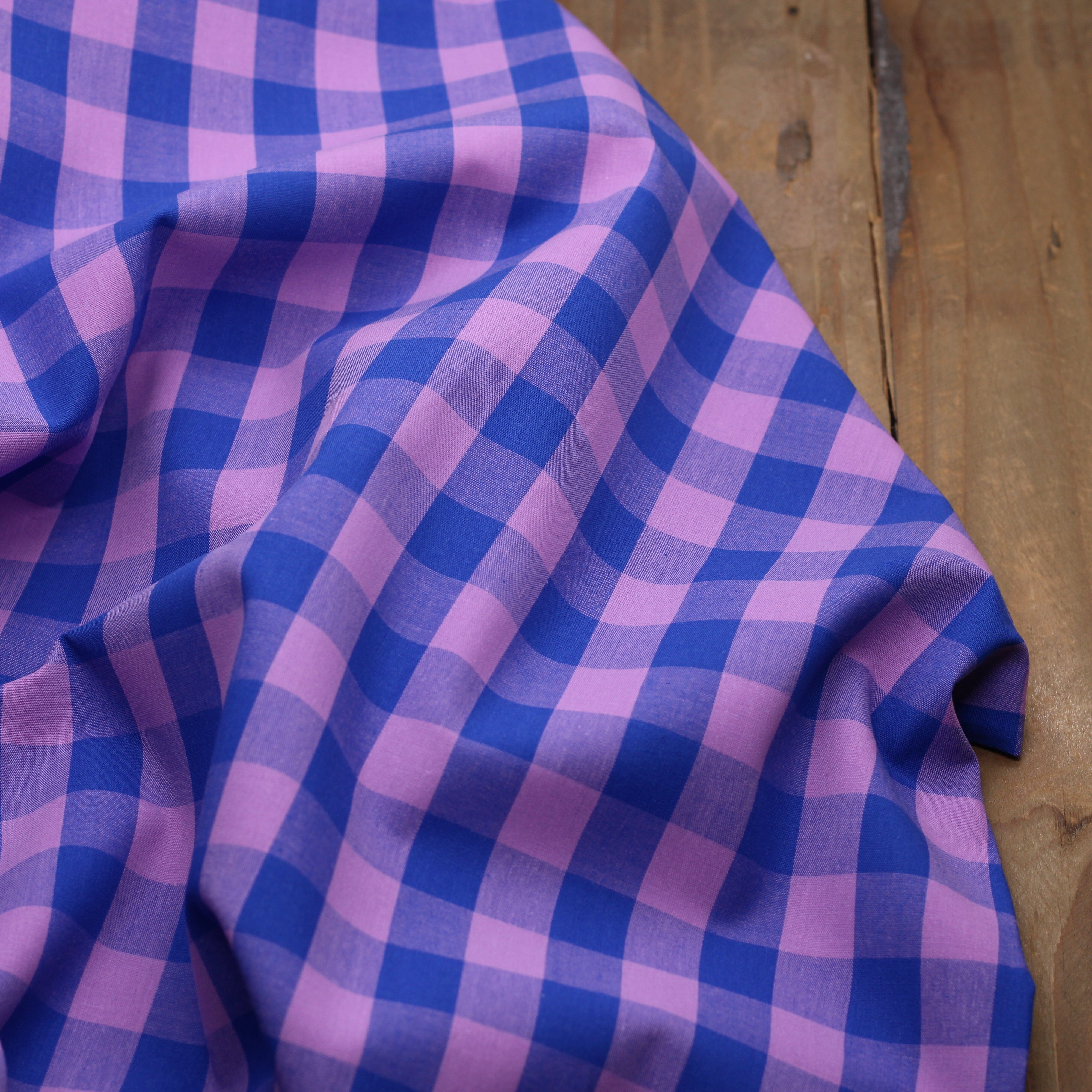 Tissu popeline de coton VICHY - Bleu / Lavande (Vendu x10cm) Tissus Sélection Gaspard & Léonie | Gaspard et Léonie Tissus en ligne et Mercerie à Toulouse