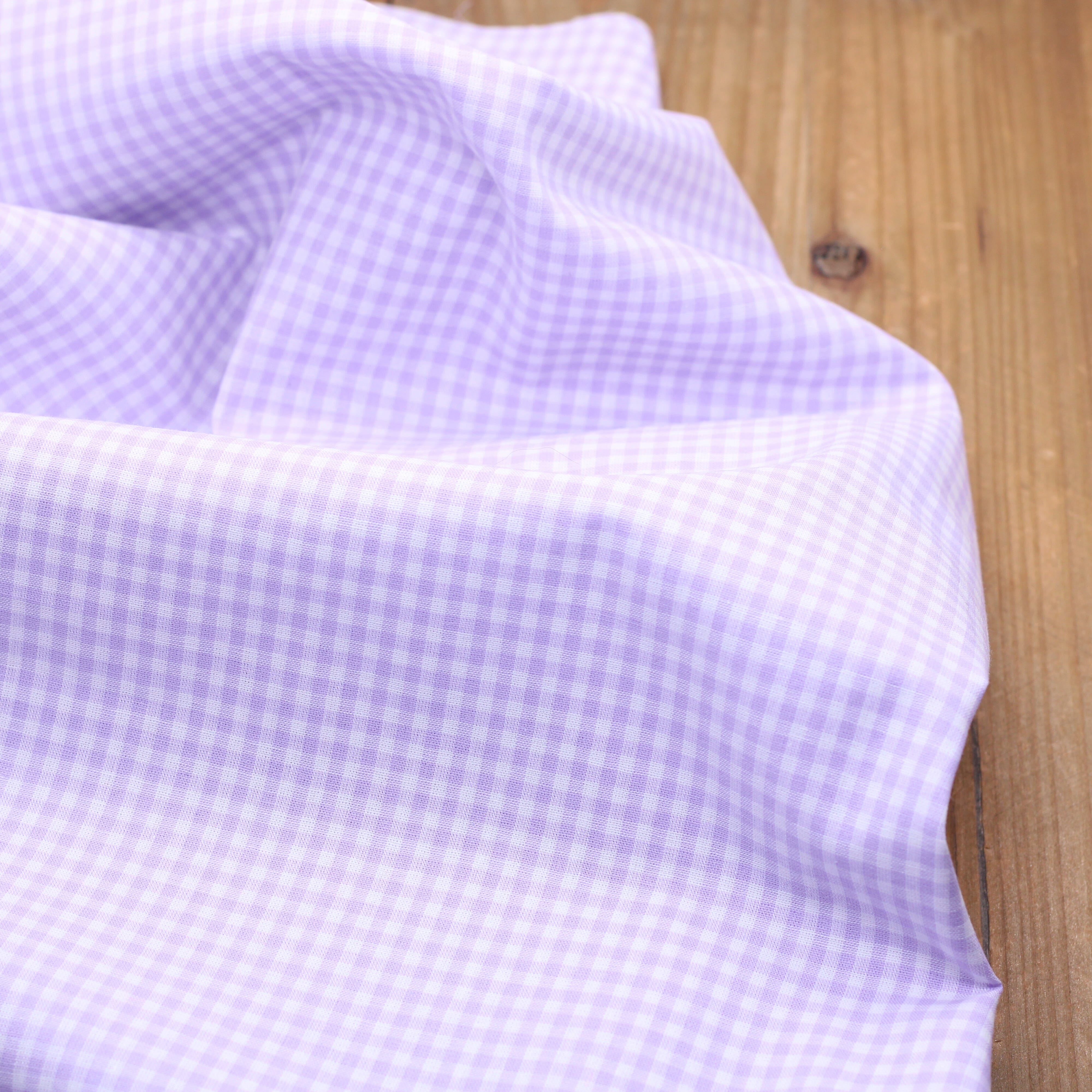 Tissu popeline de coton VICHY - Mauve (Vendu x10cm) Tissus Sélection Gaspard & Léonie | Gaspard et Léonie Tissus en ligne et Mercerie à Toulouse