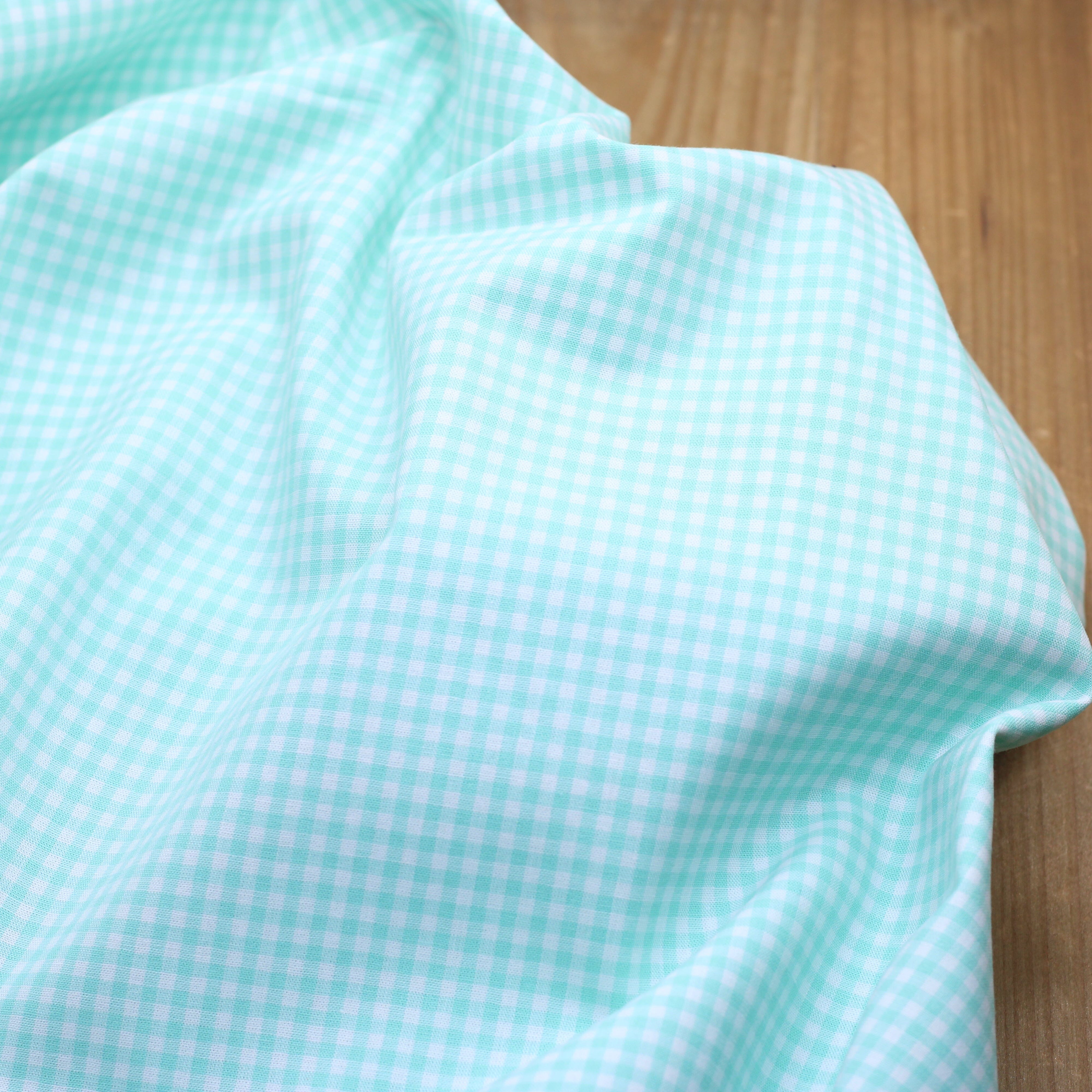 Tissu popeline de coton VICHY - Vert Menthe (Vendu x10cm) Tissus Sélection Gaspard & Léonie | Gaspard et Léonie Tissus en ligne et Mercerie à Toulouse