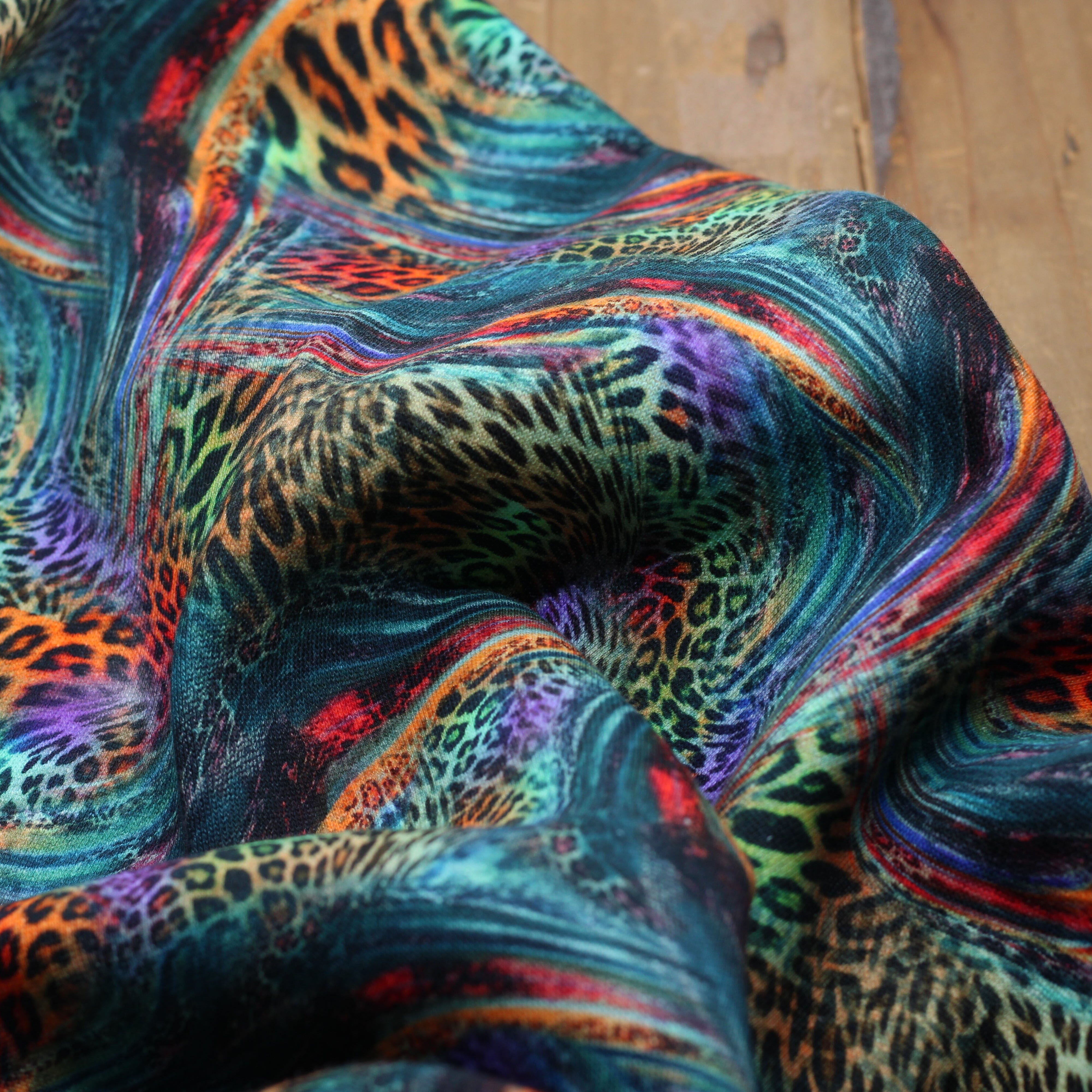 Tissu Sweat Jogging- LEOPARD - Multico - STENZO (Vendu x10cm) Tissus Stenzo | Gaspard et Léonie Tissus en ligne et Mercerie à Toulouse