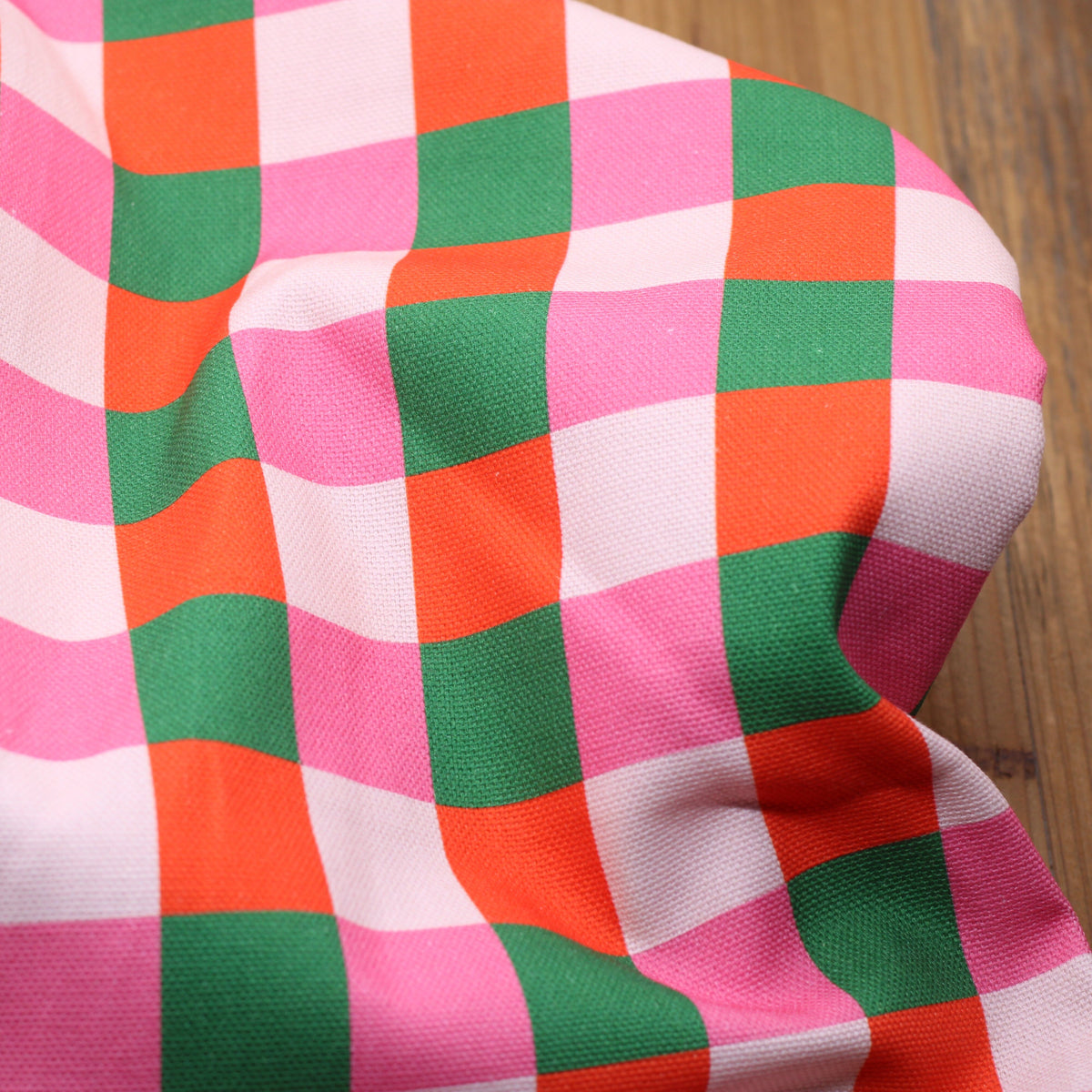 Tissu toile de coton vichy- MASSY -Rose/Vert/Orange (Vendu x10cm) Tissus Sélection Gaspard & Léonie | Gaspard et Léonie Tissus en ligne et Mercerie à Toulouse