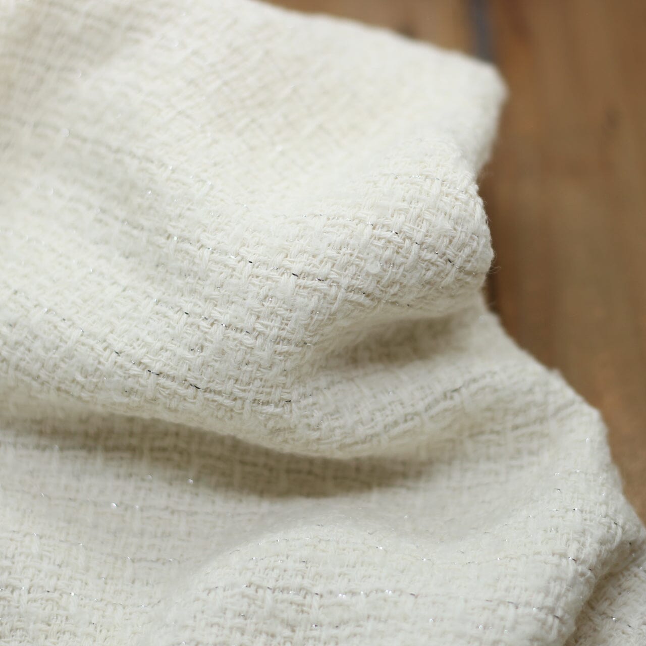 Tissu Tweed laine- COCO- Crème Lurex Argent (Vendu x10cm) Tissus Sélection Gaspard & Léonie | Gaspard et Léonie Tissus en ligne et Mercerie à Toulouse
