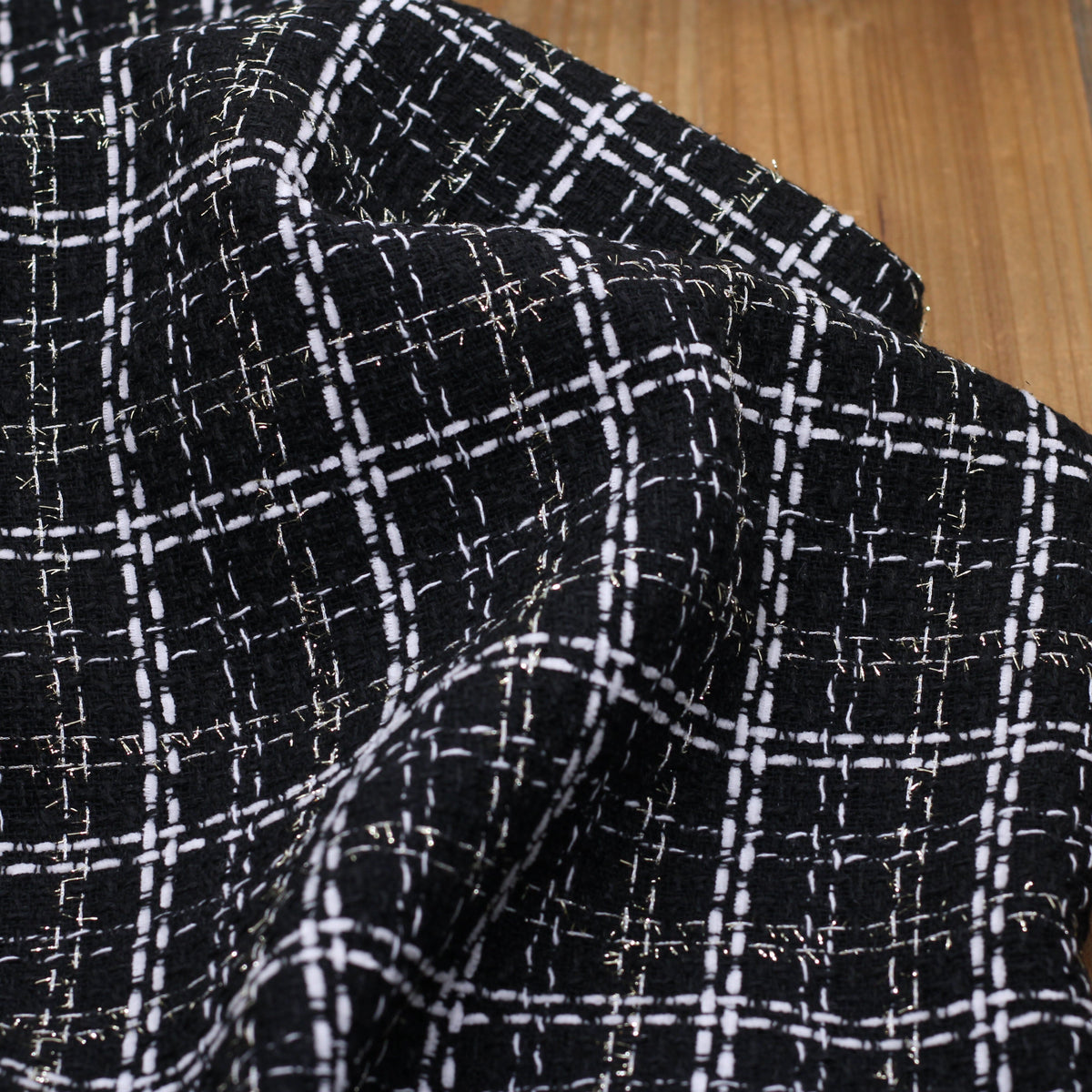 Tissu Tweed tartan - JANY - Noir/Doré (Vendu x10cm) Tissus Sélection Gaspard & Léonie | Gaspard et Léonie Tissus en ligne et Mercerie à Toulouse