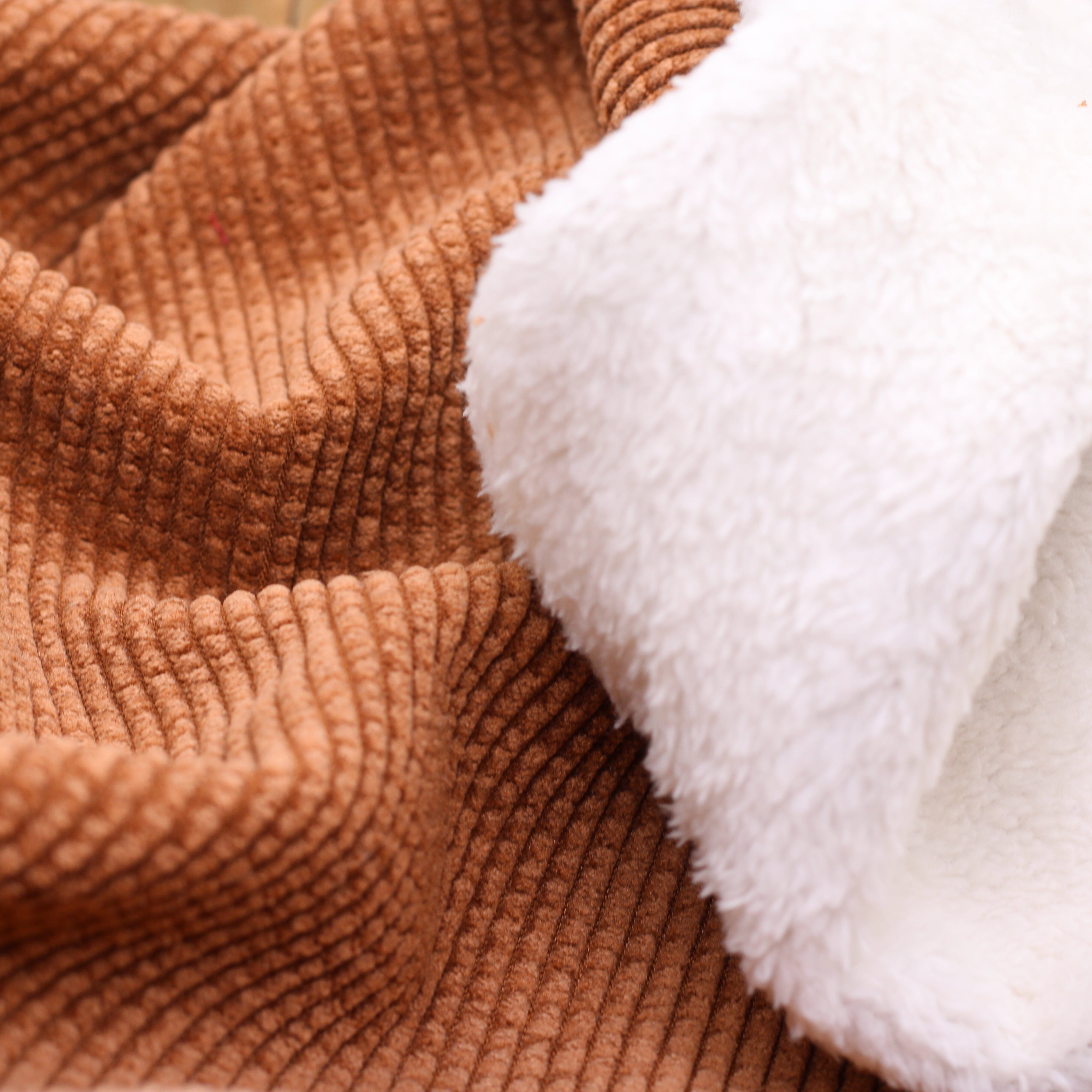 Tissu Velours Grosses côtes doublé fourrure - Marron (vendu x10cm) Tissus Sélection Gaspard & Léonie | Gaspard et Léonie Tissus en ligne et Mercerie à Toulouse